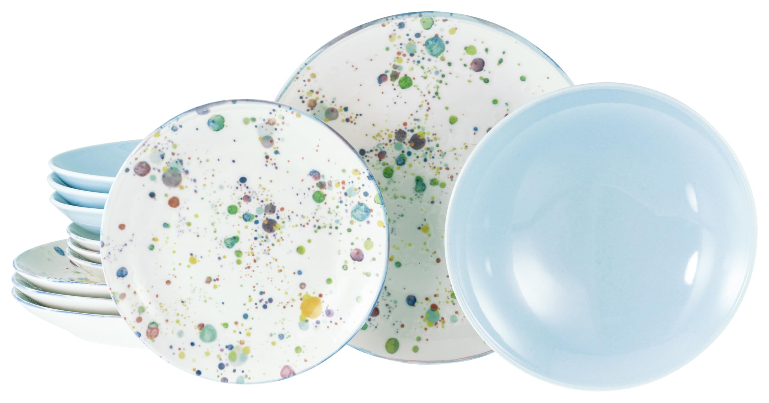 CreaTable, 24257, Serie Candy Drops, 12-teiliges Geschirrset für 4 Personen