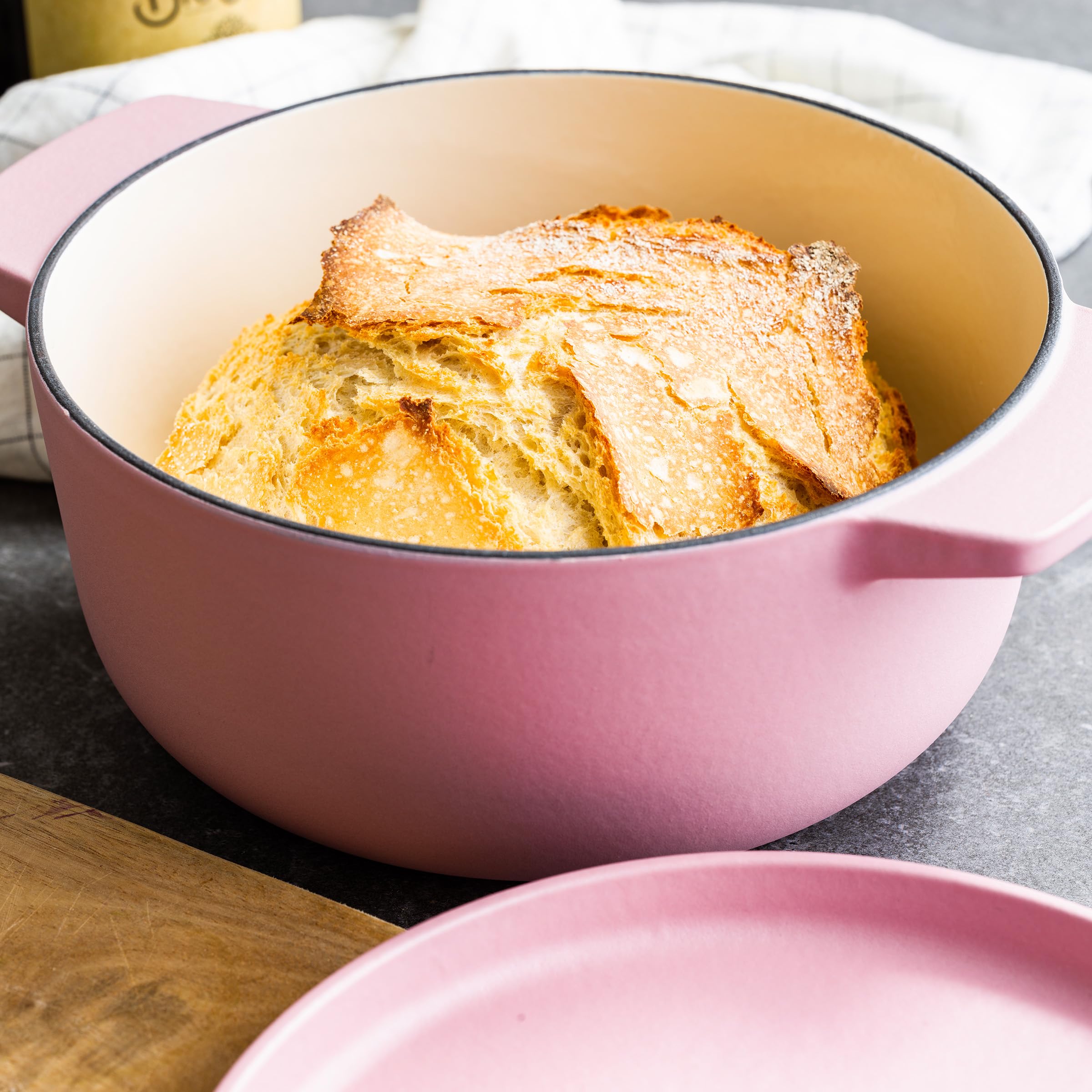 KitchenAid CC007430-001 Bräter mit Deckel - Rund - 3.3L 22cm Rosa