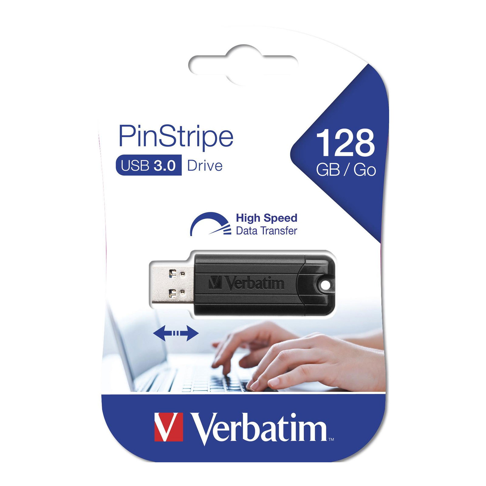 VERBATIM Verbatim PinStripe USB 3.0 128GB schwarz USB-Stick