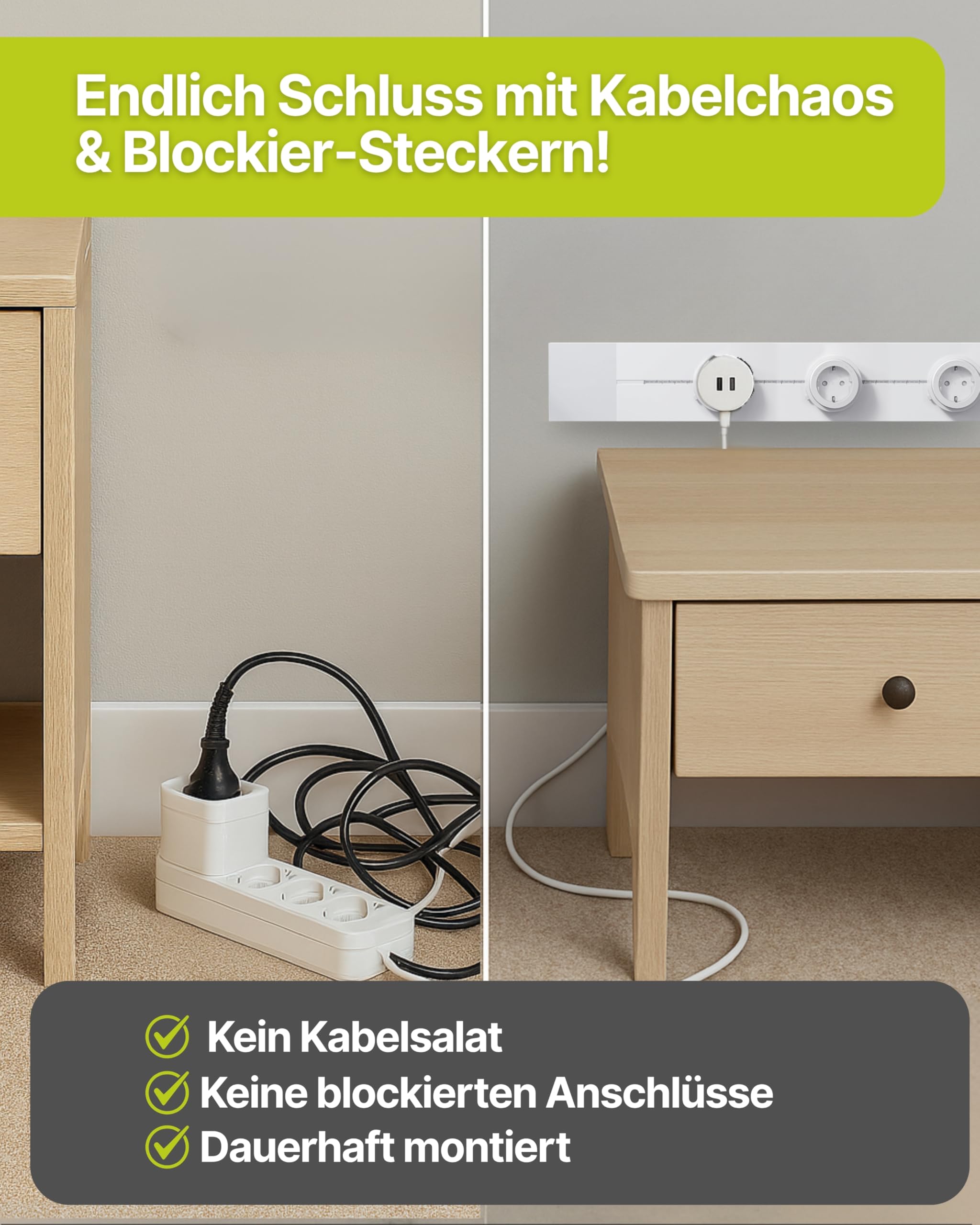 SCHWAIGER Steckdosenadapter für modulare Stromschiene Haushaltsstecker