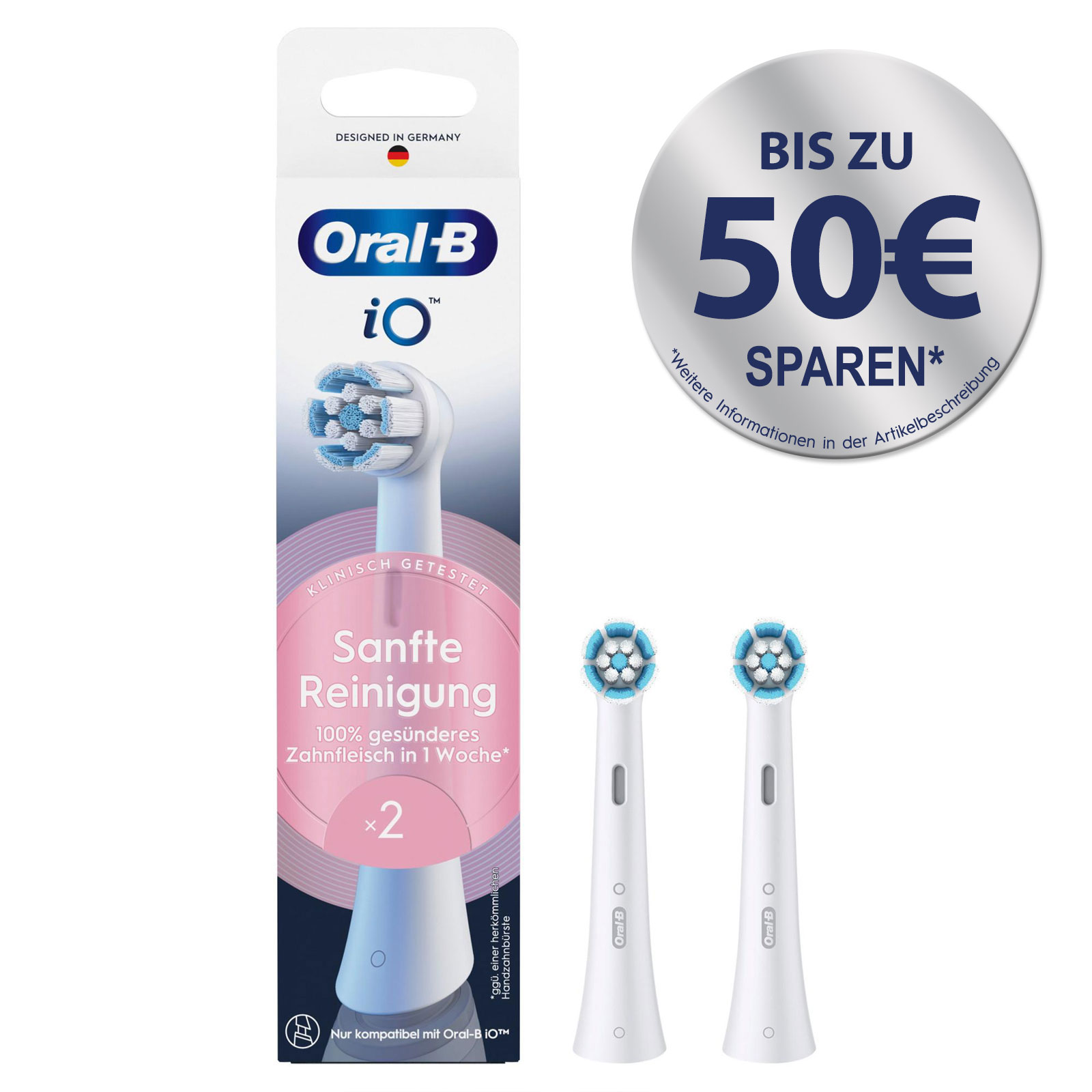 Oral-B iO Sanfte Reinigung, Original Aufsteckbürsten