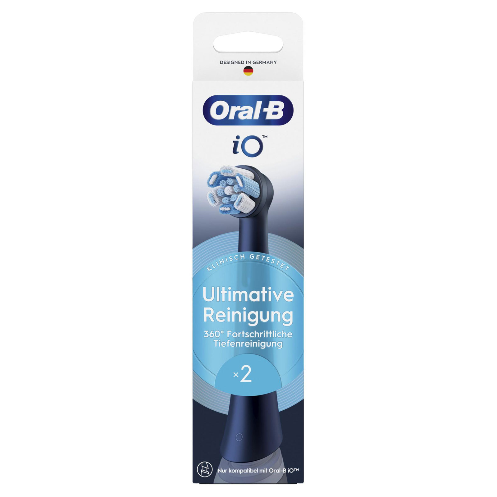 Oral-B iO Ultimative Reinigung, Original Aufsteckbürsten, Schwarz, 2er (passend für die Oral-B iO elektrische Zahnbürste)