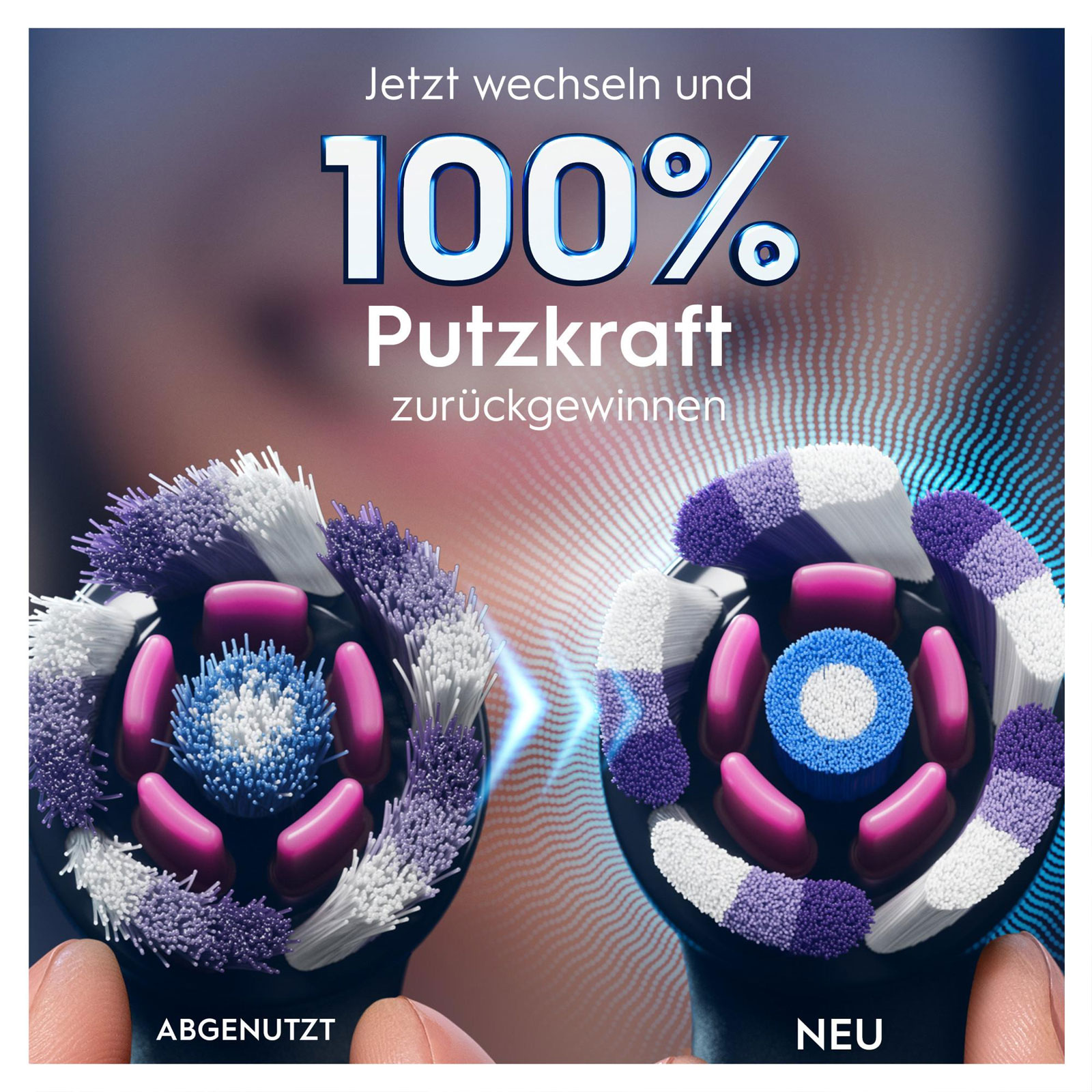 Oral-B iO Strahlendes Weiss, Original Aufsteckbürsten, Schwarz, 4er