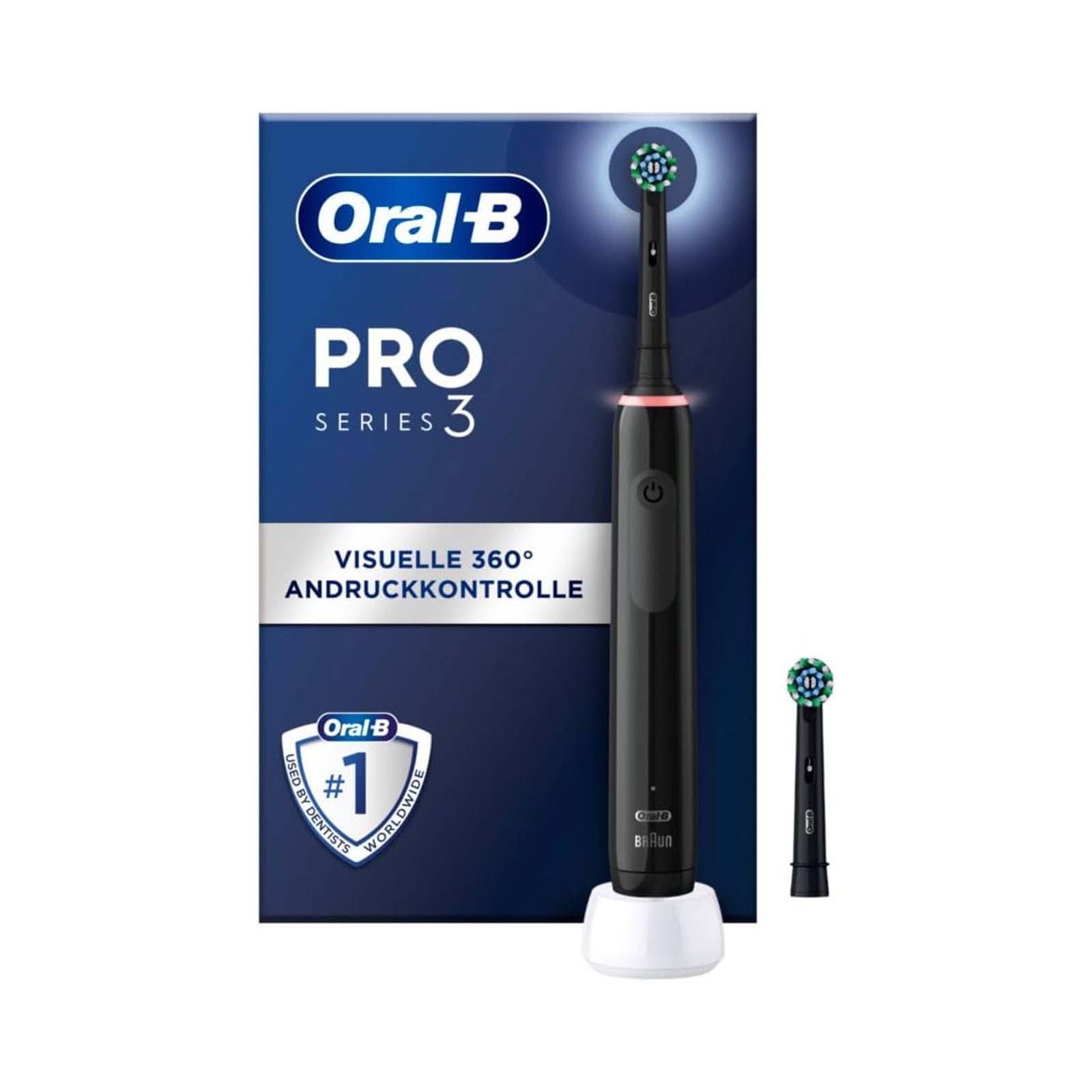 Braun Oral-B Pro 3 3000 CrossAction Black Edition, Elektrische Zahnbürste