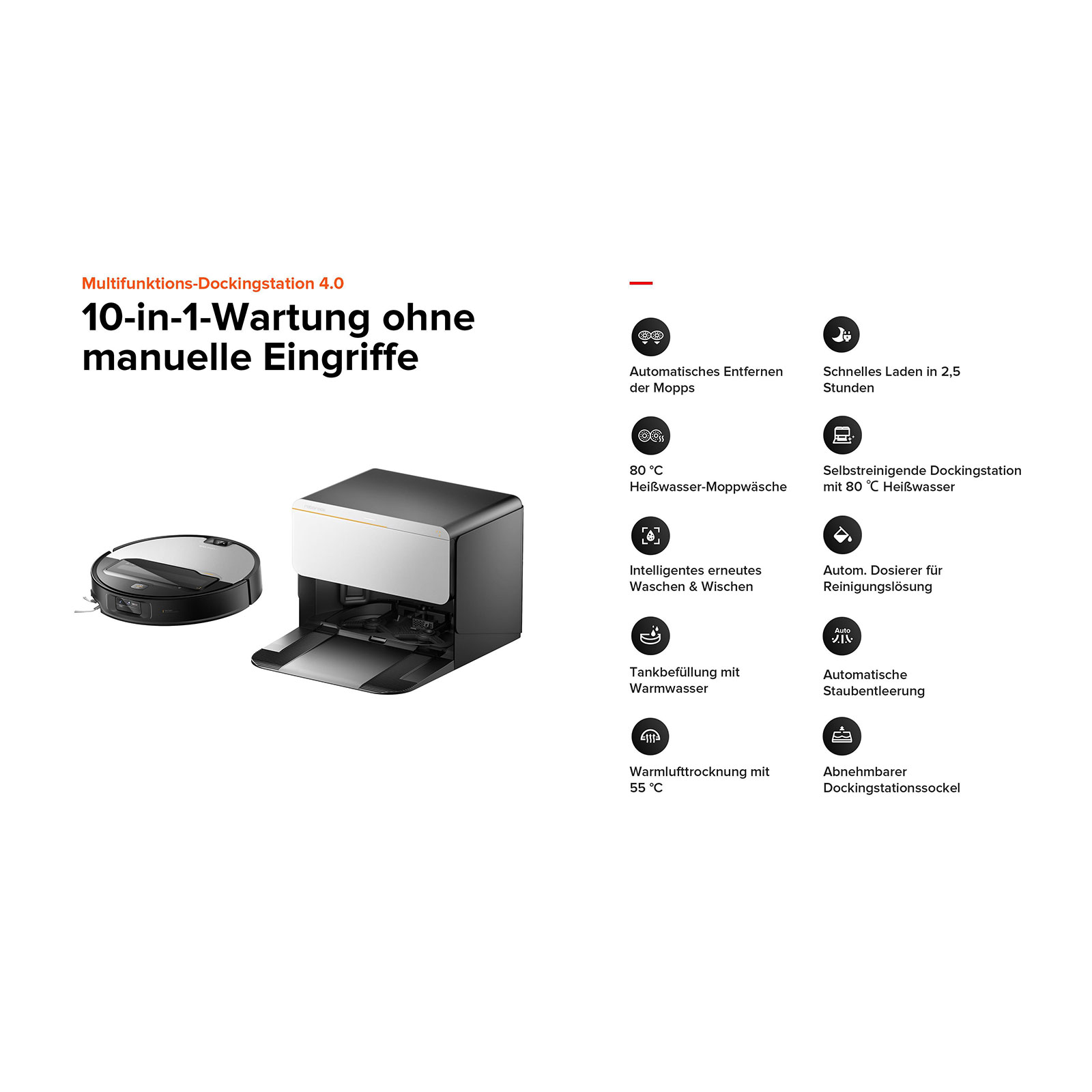 Roborock Saros Z70 R&D system Silver Saugroboter mit Wischfunktion