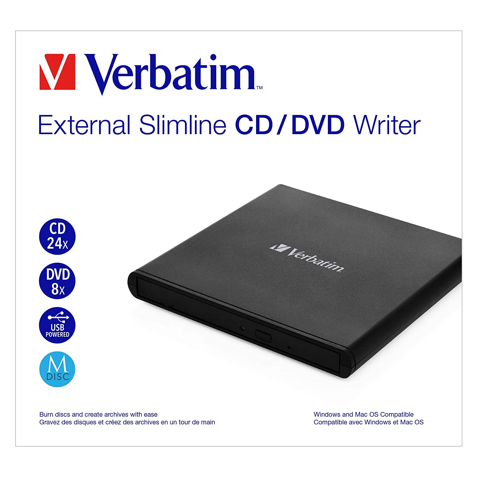 Verbatim Mobile DVD-Brenner USB 2.0 light Version