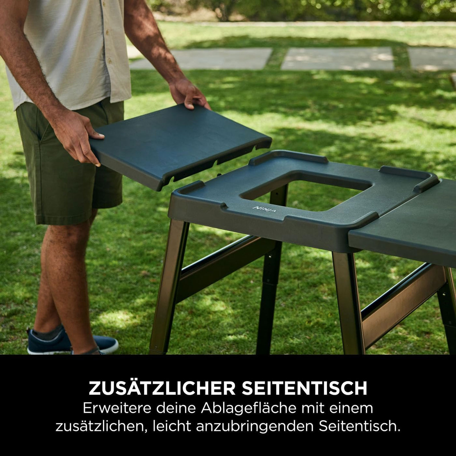 Ninja OG701DE Woodfire Outdoor Tischgrill + Grillständer
