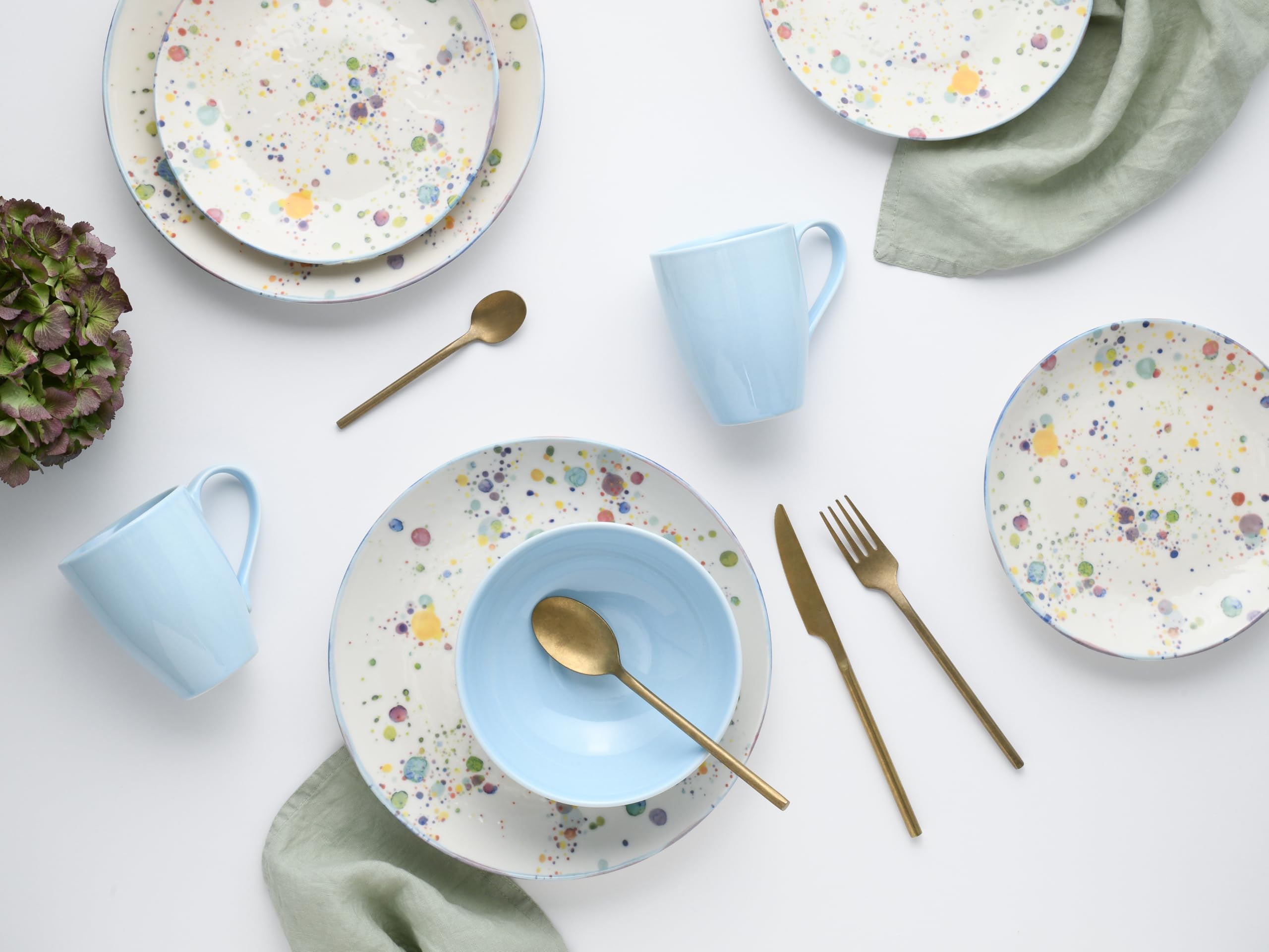 CreaTable, 24256, Serie Candy Drops, 16-teiliges Geschirrset für 4 Personen