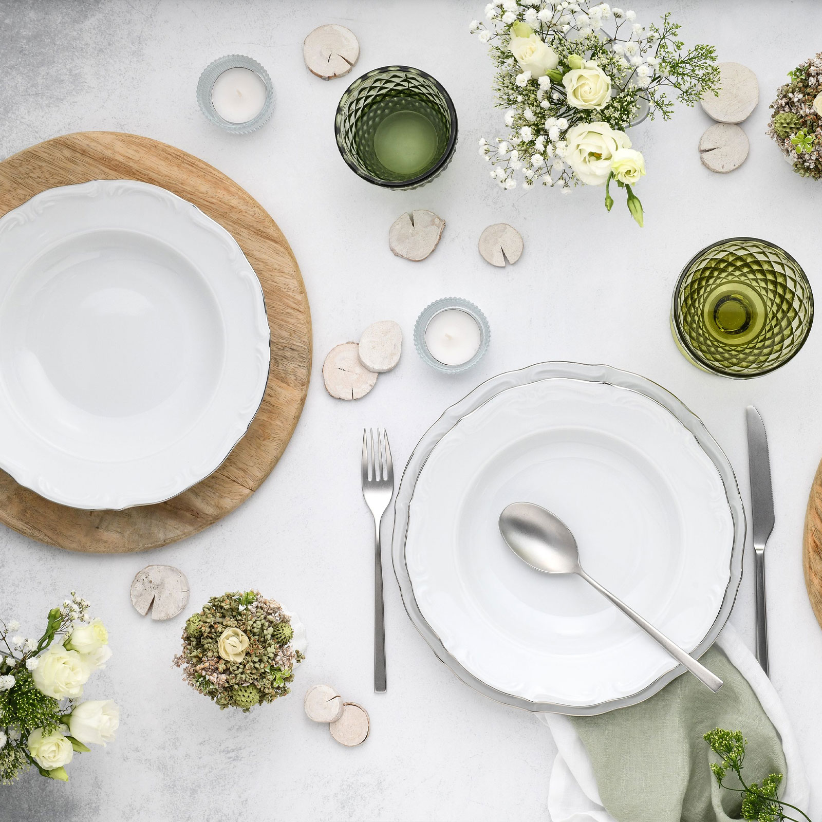 CreaTable, 24325, Serie Maria Theresia Platin, Teller Set 18-teilig