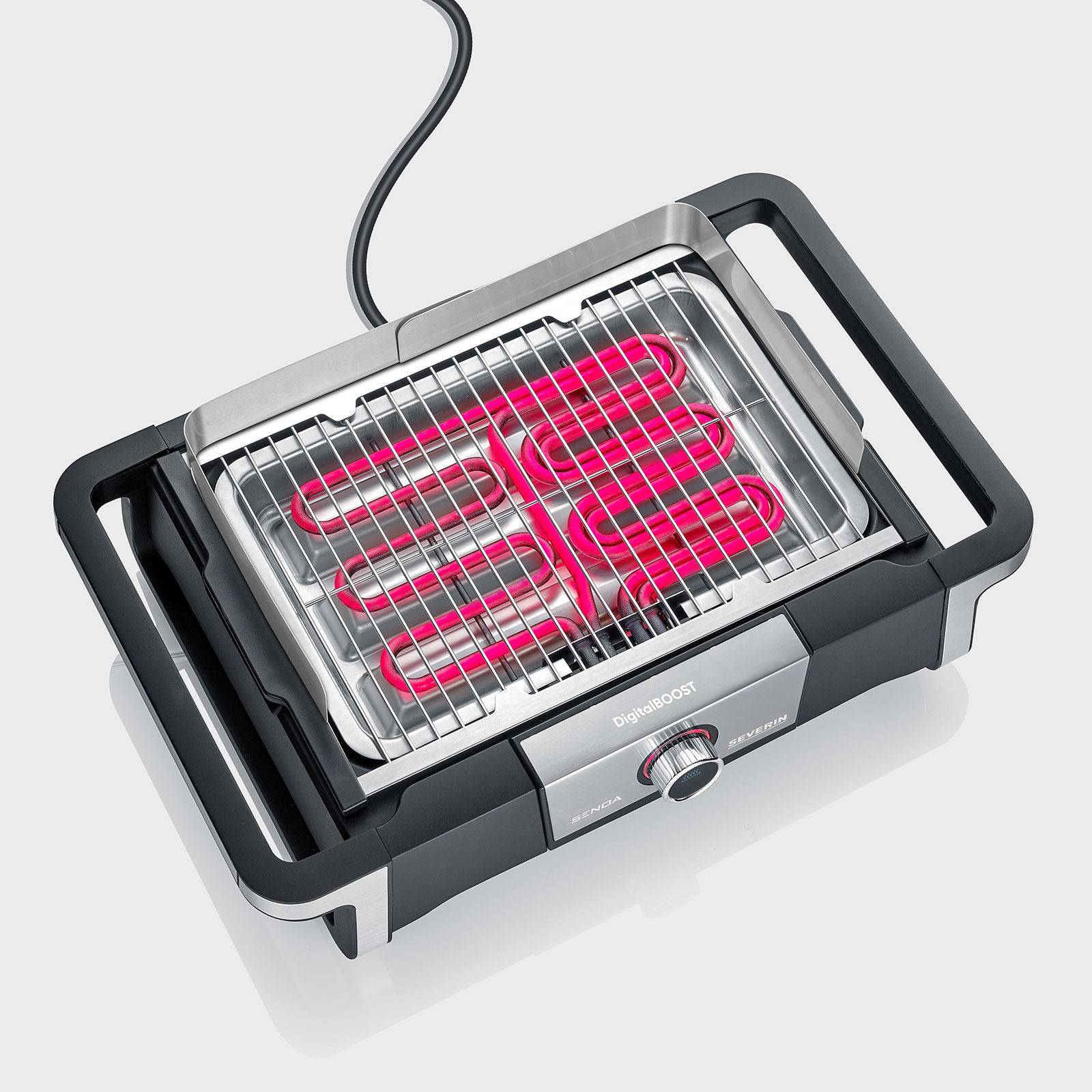 Severin PG 8118 Senoa DigitalBoost S Standgrill schwarz / silber