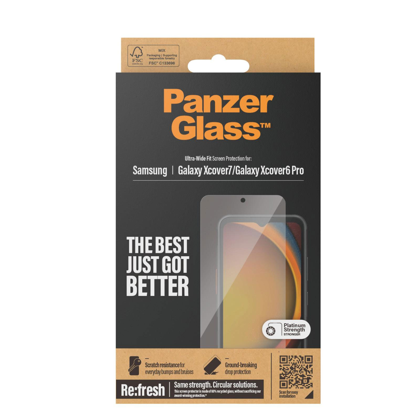 PanzerGlass Screen Protector Samsung Galaxy Xcover7 | Xcover6 Pro | Ultra-Wide Fit Schutzglas