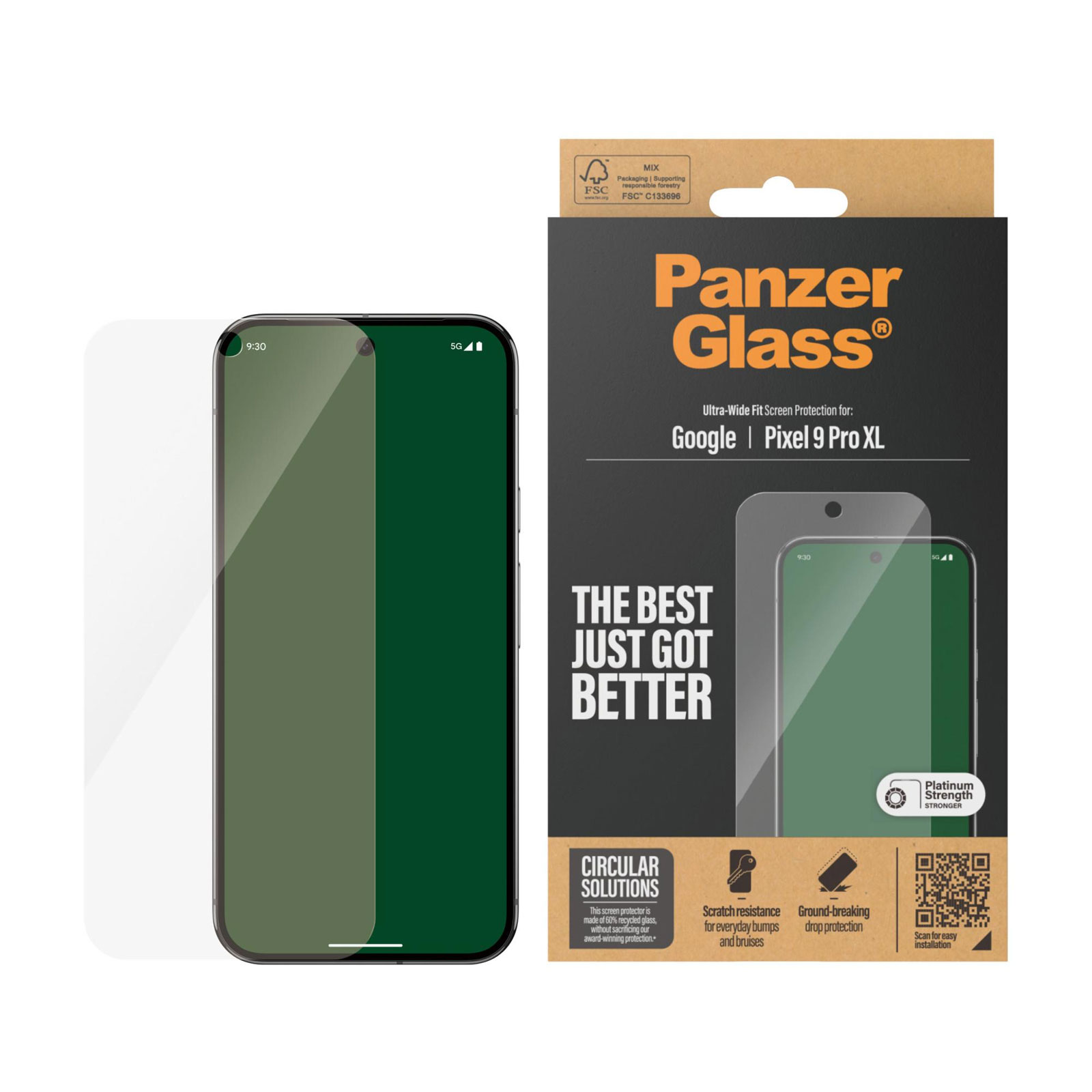 PanzerGlass Displayschutz Google Pixel 9 Pro XL | Ultra-Wide Fit