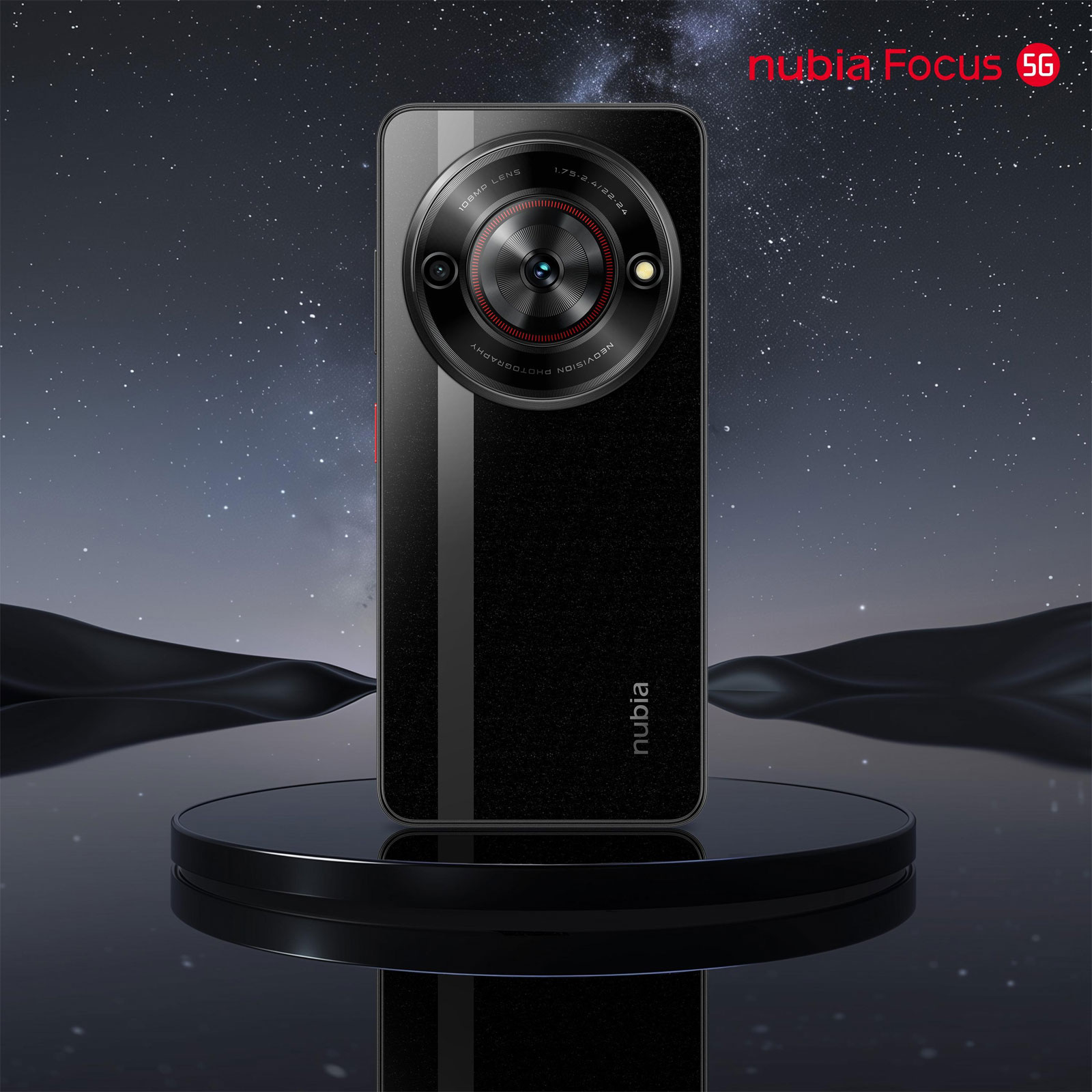 Nubia Focus 5G 256 GB Black Smartphone (6,6 Zoll, 108 MP, Dual-Kamera, 5.000-mAh, Octa-Core, Fingerabdrucksensor, Gesichtserkennung, schwarz)