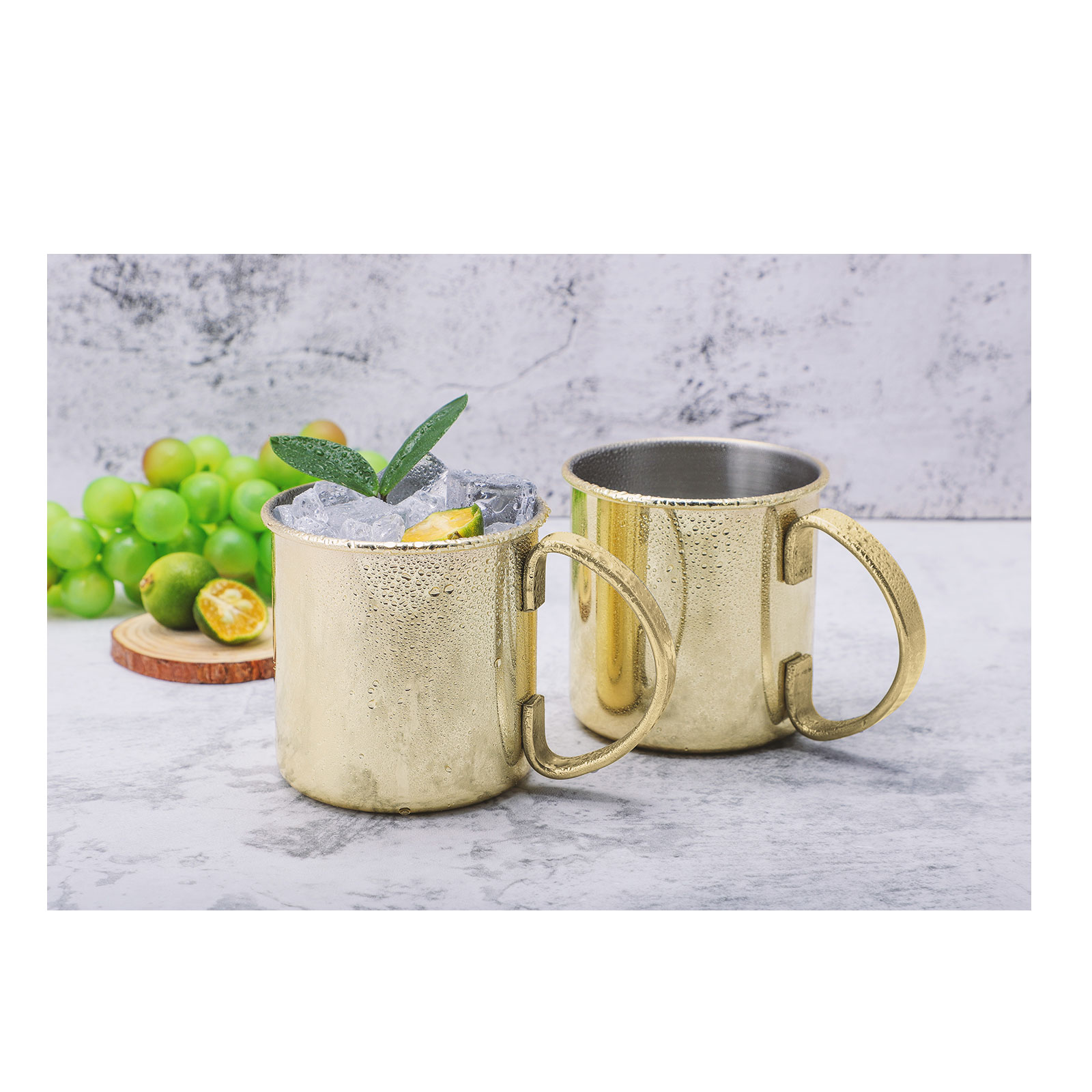 ECHTWERK Moscow Mule Becher Set 2tlg aus Edelstahl, 480 ml, 