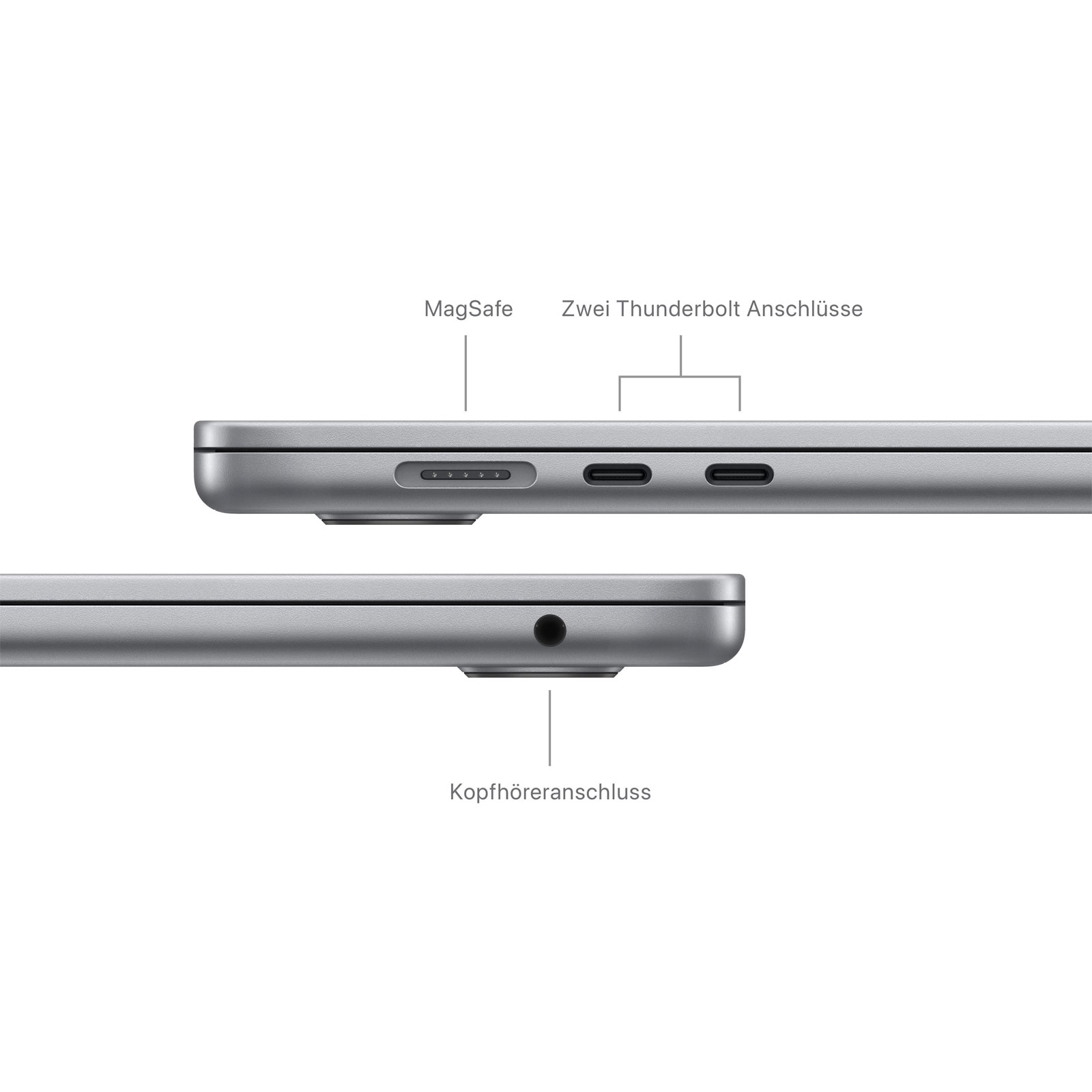 MacBook Air MacBook Air, 15 Zoll, 2024, Space Grau, M3, 8-Core CPU, 10-Core GPU, 24 GB, 1 TB SSD