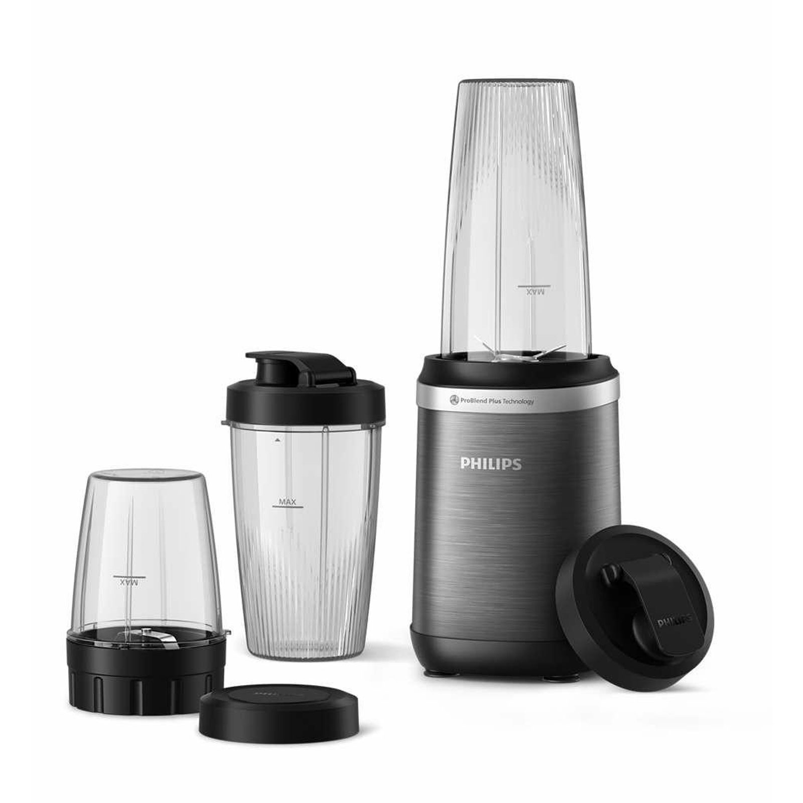 Philips Standmixer 5000 Series HR2767/00 Personal Blender (1.000 Watt, ProBlend Plus-Technologie, 700 ml und 500ml Becher mit auslaufsicheren Deckeln, 300ml Becher, spülmaschinenfeste Teile, abnehmbare Messe)