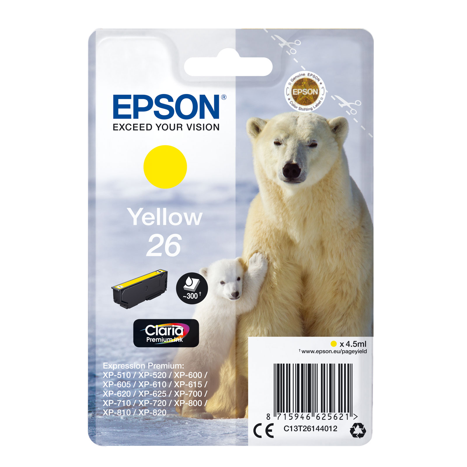 Epson C13T26114012 Eisbär gelb Druckerpatrone