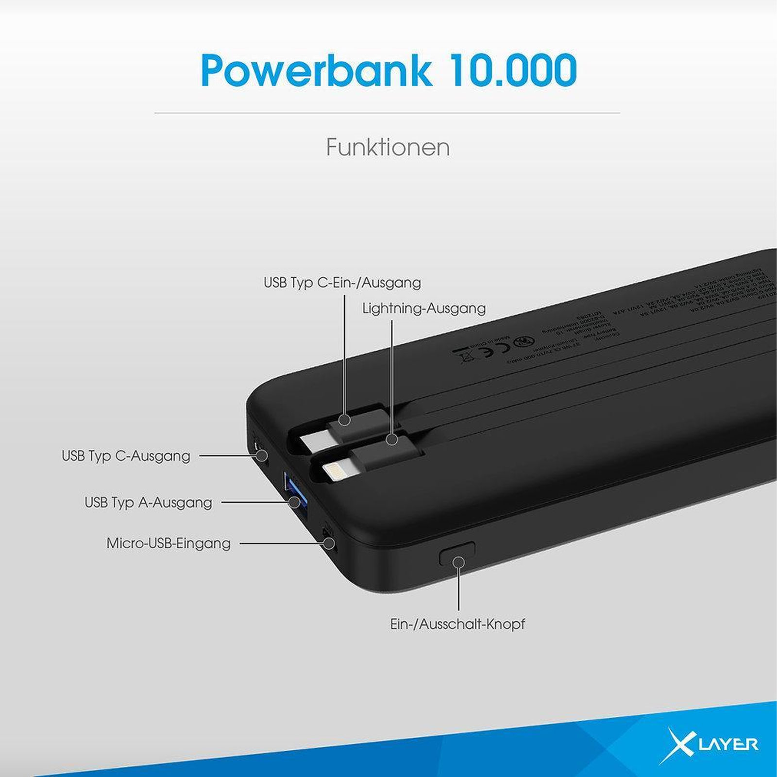 XLA 10.000 mAh PD 20W Black