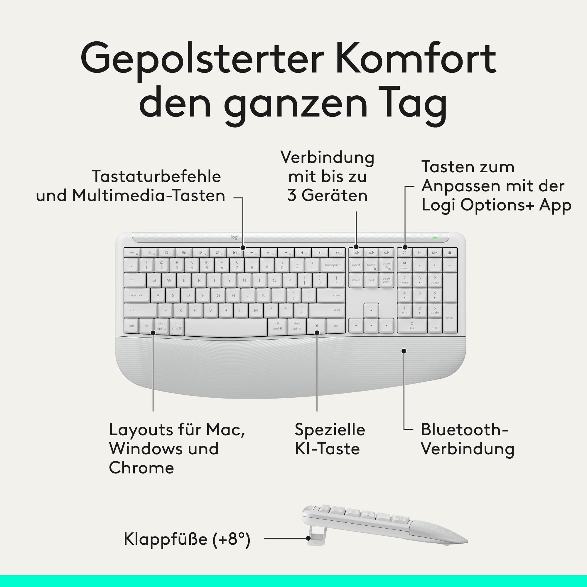 Logitech Signature Comfort Plus Combo MK880, kabelloses Tastatur-Maus-Set