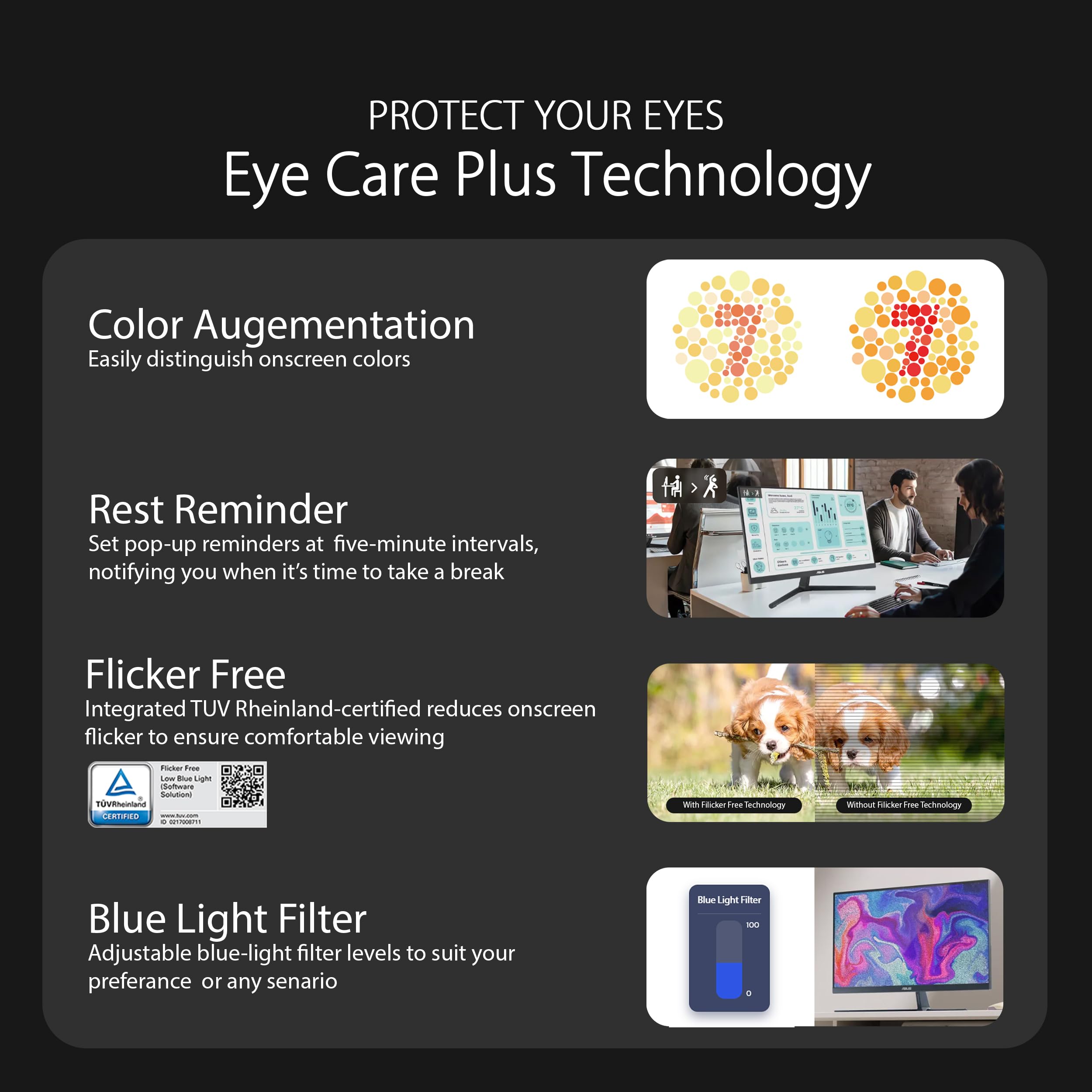 ASUS Eye Care VU279CFE-M - 27 Zoll Full HD Monitor - 100 Hz