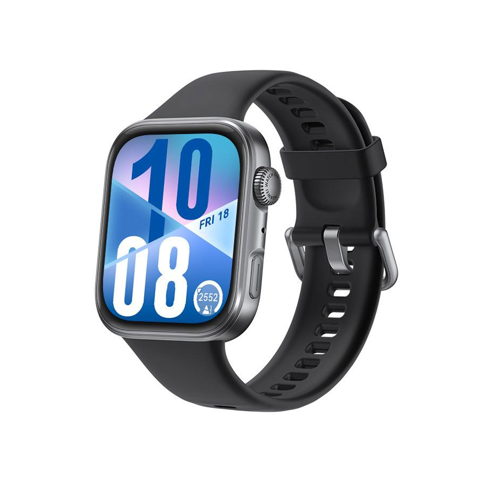 Huawei Watch Fit 4, schwarzes Gehäuse mit schwarzem Fluorelastomer-Armband (Herzfrequenzmessung, Schrittzähler)