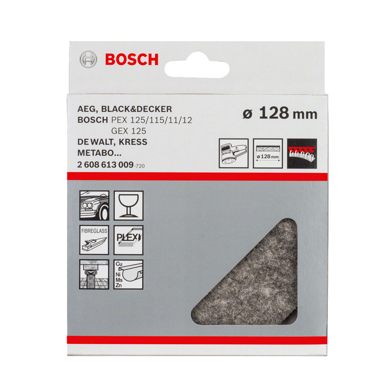 Bosch Professional Polierscheibe 128mm,1x Polierfilzscheibe