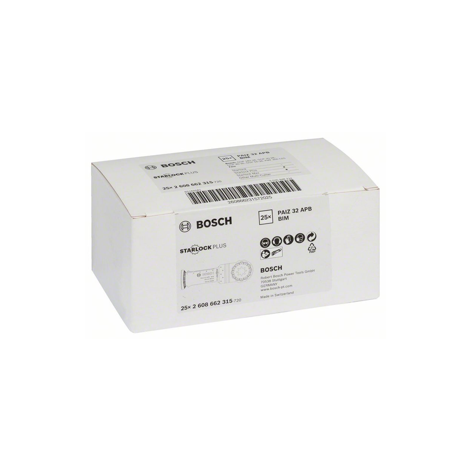 Bosch Professional BIM Tauchsaegeblatt PAIZ 32 APB, Wood and Metal, 60 x 32 mm