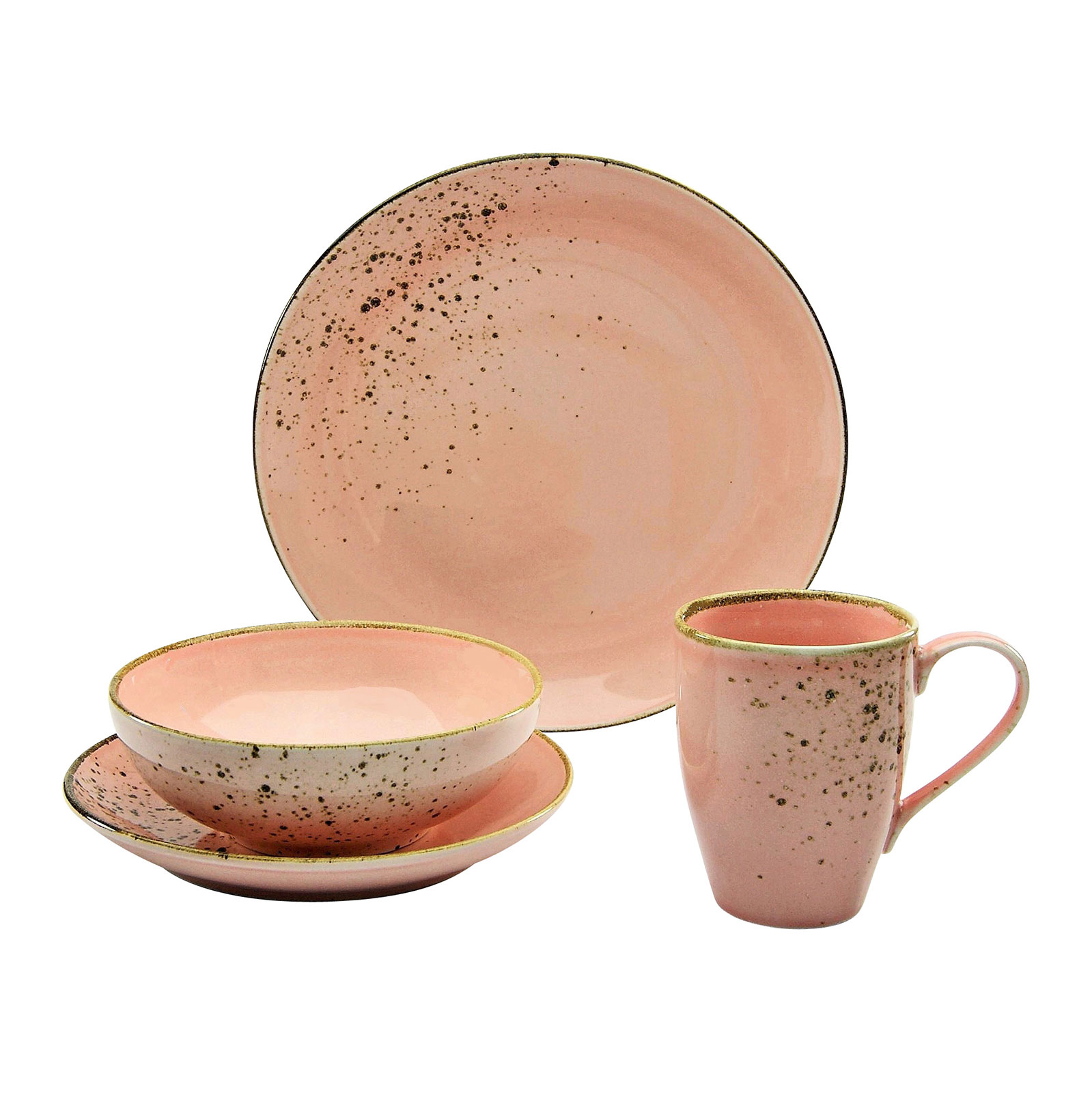 CreaTable, 20299, VINTAGE GARDEN, Rosé, Geschirrset, Set 4 teilig