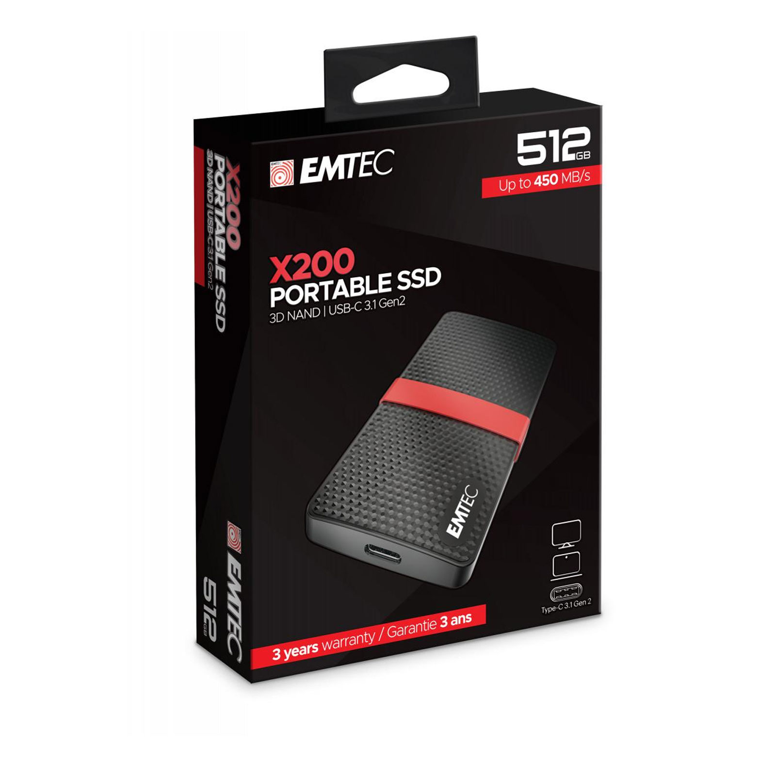 EMTEC X200 Portable 4K SSD 512GB extern