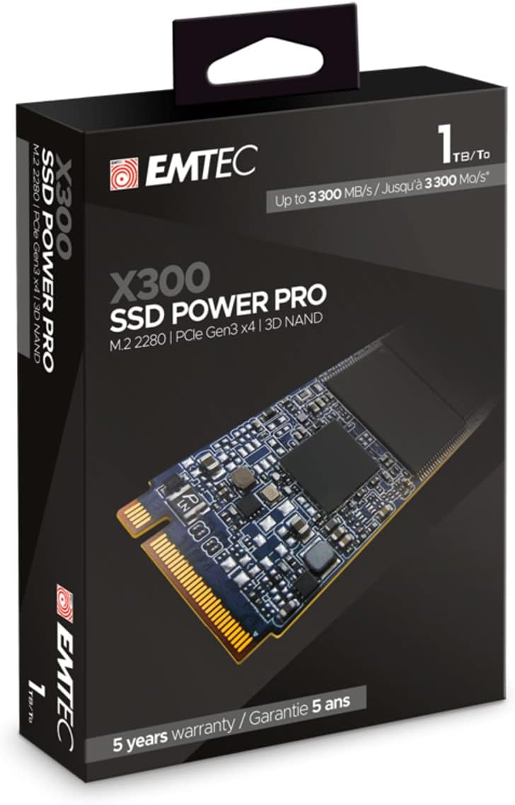EMTEC X300 M.2 SSD Power Pro 1 TB NVMe PCIe 3.0 (ECSSD1TX300) EMTEC X300 M.2 SSD Power Pro 1 TB NVMe PCIe 3.0 (ECSSD1TX300)