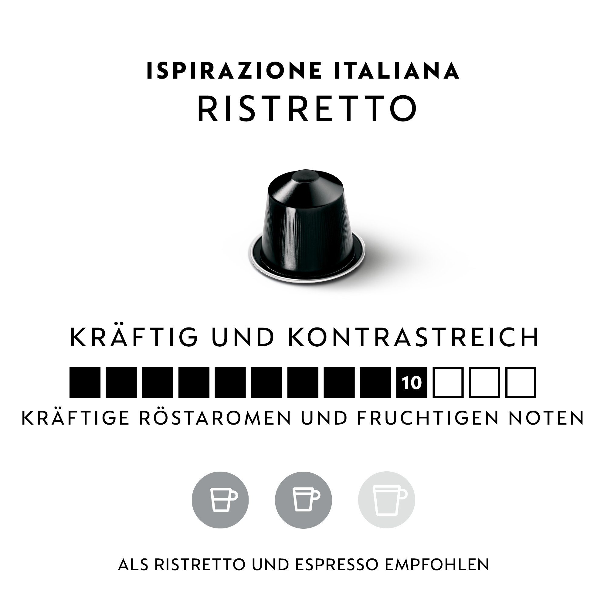 NESPRESSO ORIGINAL Ristretto, Dunkle Röstung, Kompatibel mit ORIGINAL Kaffeemaschinen, Kapsel Set aus 50 Kaffeekapseln