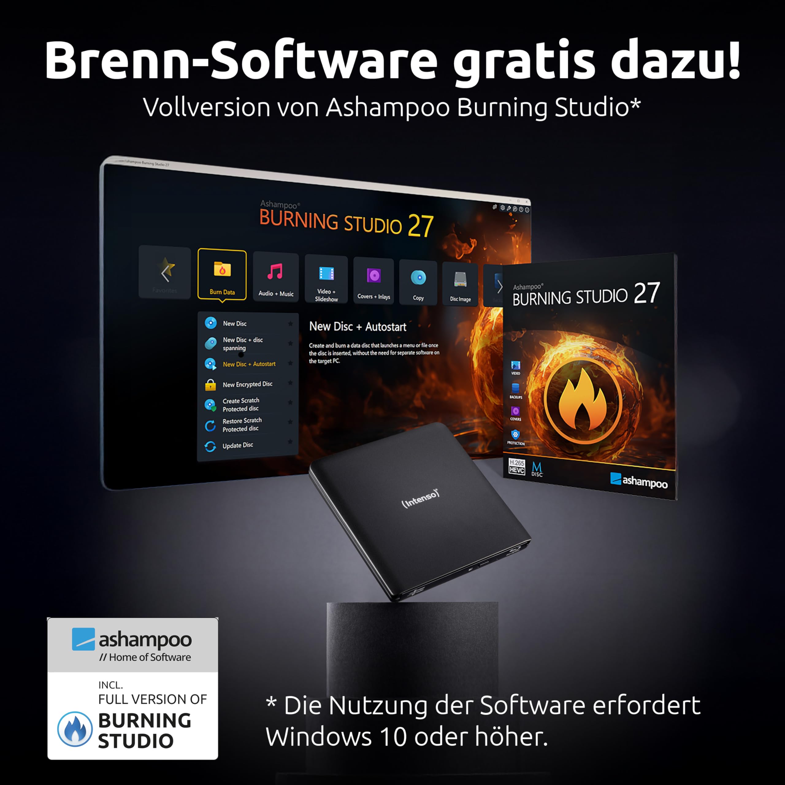 Intenso EOD 500BD Slim Blu-Ray Brenner, Schwarz GTIN (EAN): 4034303037315