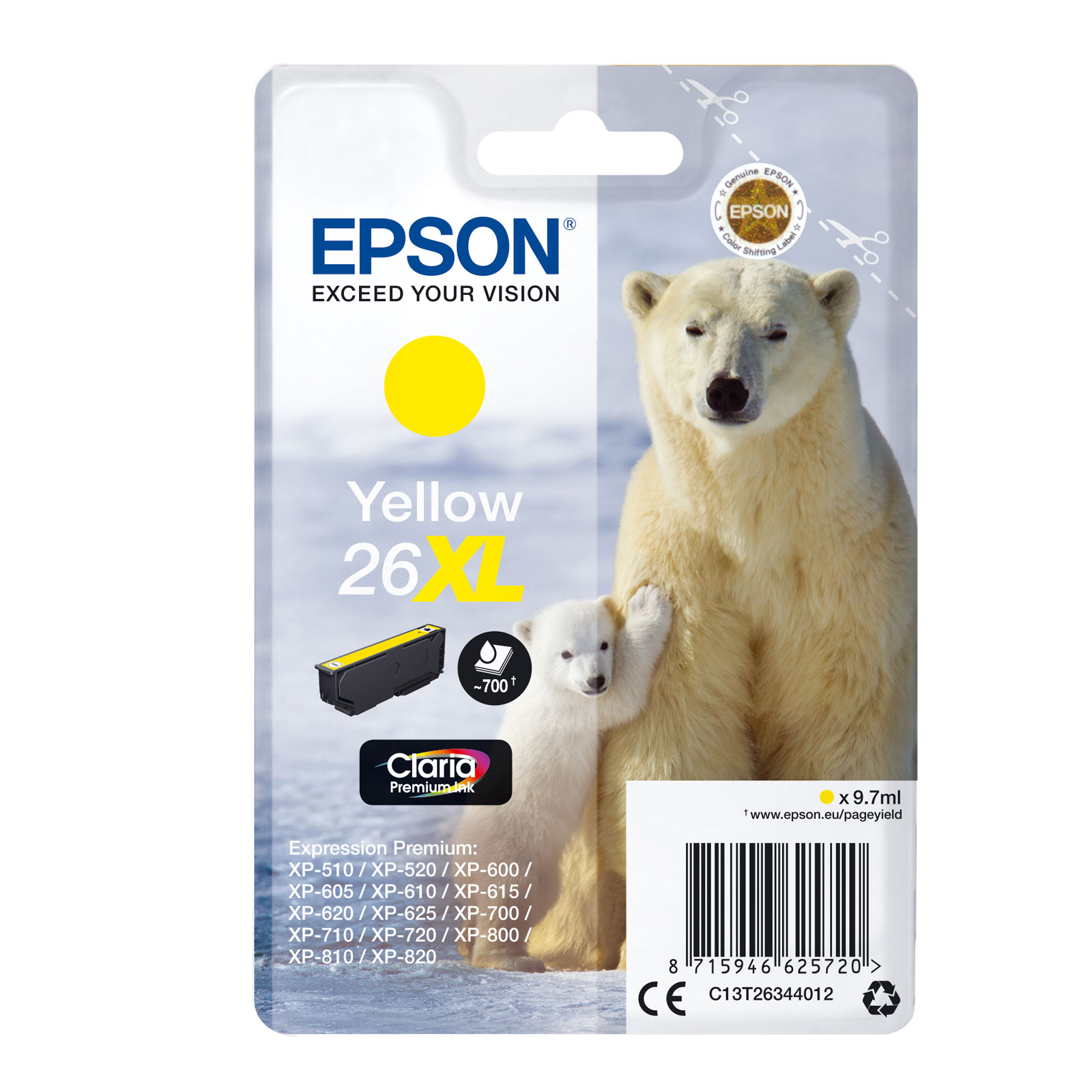 Epson C13T26324012 XL Eisbär cyan Druckerpatrone
