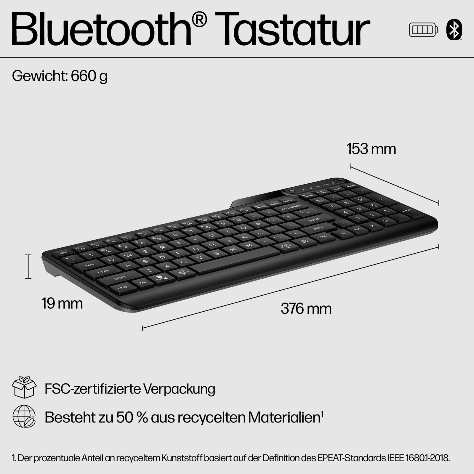 HP 460 Bluetooth-Tastatur für mehrere Geräte