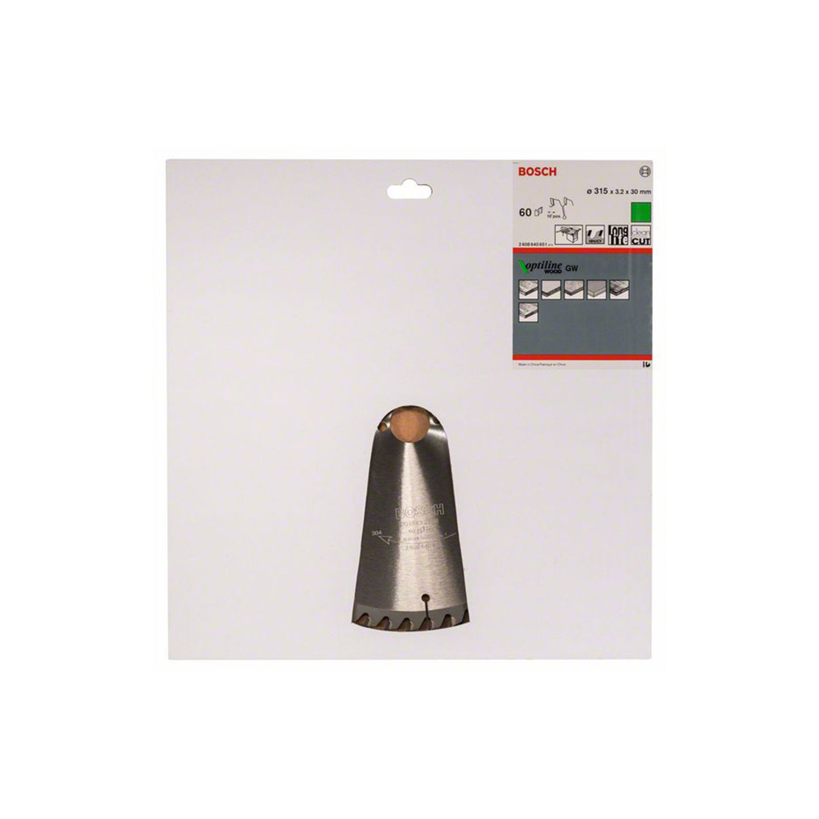 Bosch Professional Kreissaegeblatt Optiline Wood fuer Tischkreissaegen, 315 x 30 x 3,2 mm, 60