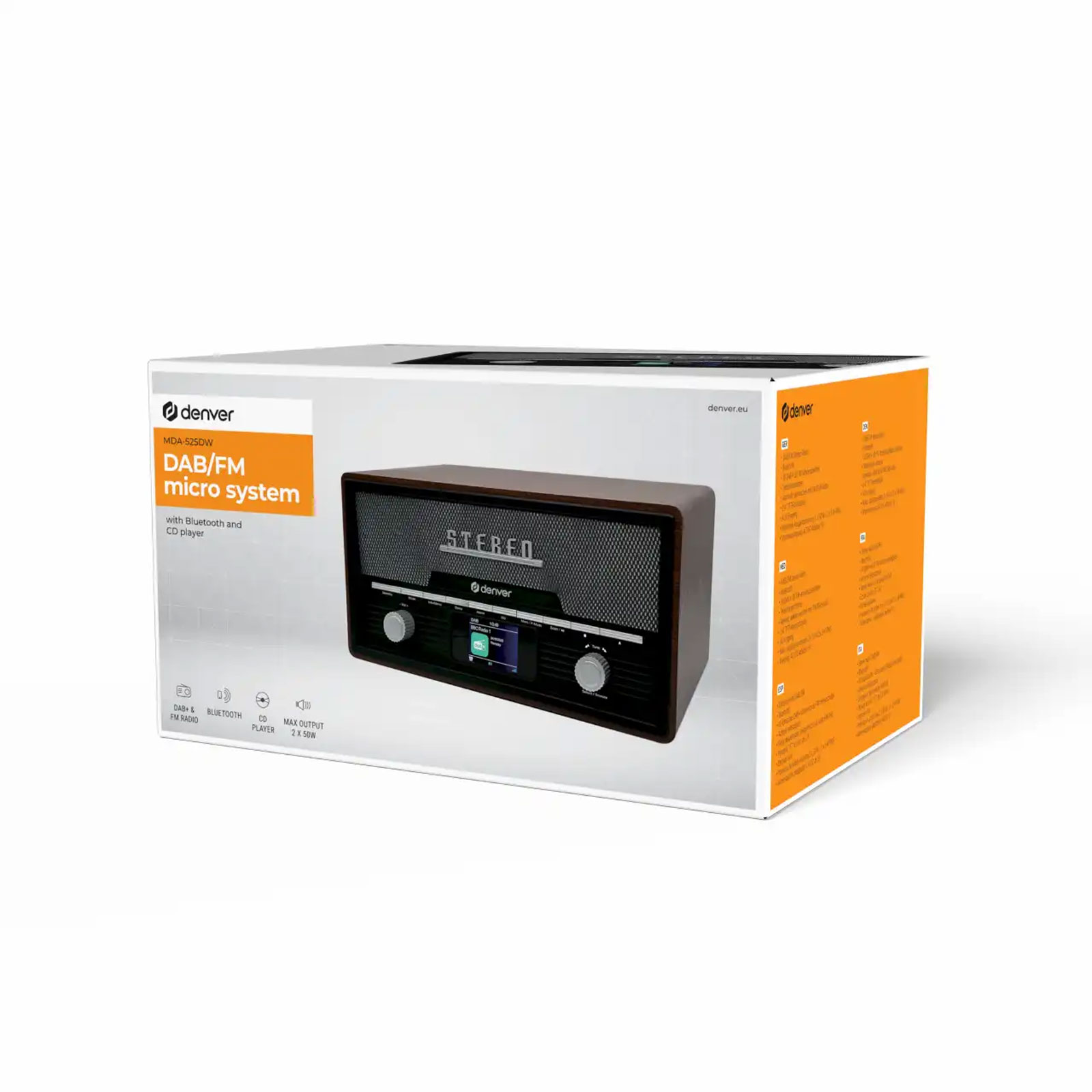 DENVER Retroradio MDA-525DW dunkles Holz