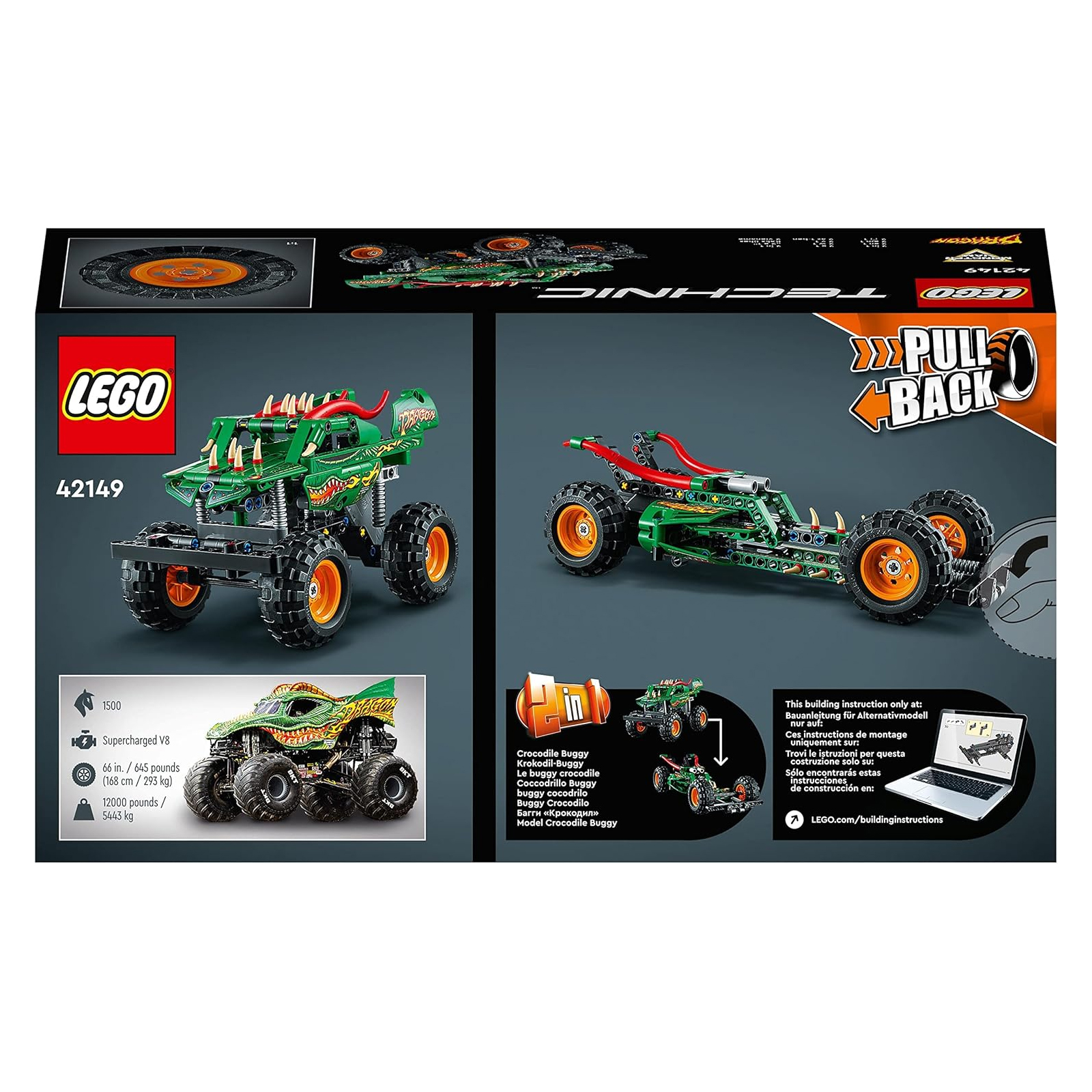 LEGO Technic Monster Jam Dragon, Monster Truck-Spielzeug für Jungen und Mädchen