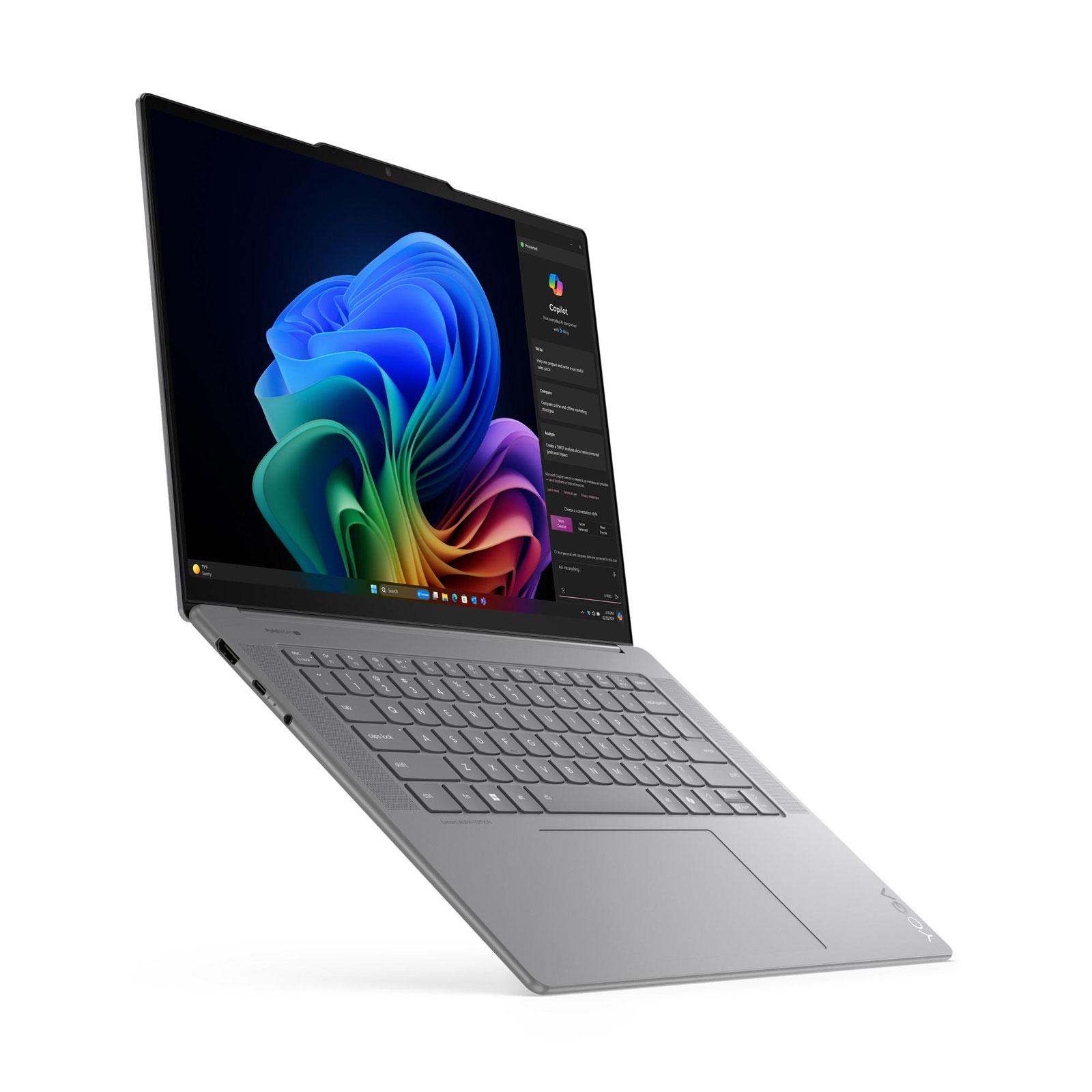 Lenovo Yoga Slim 7 15ILL9, 15,3 Zoll, 2.8K, Intel Core Ultra 7 258V, 32 GB, 1 TB M.2 SSD, Intel Arc 140V (Luna Grey, 83HM006AGE, OLED, 500nits, Glossy, Anti-fingerprint, 100% DCI-P3, 100% sRGB, 120Hz, Eyesafe, Dolby Vision, Trueblack 600, G
