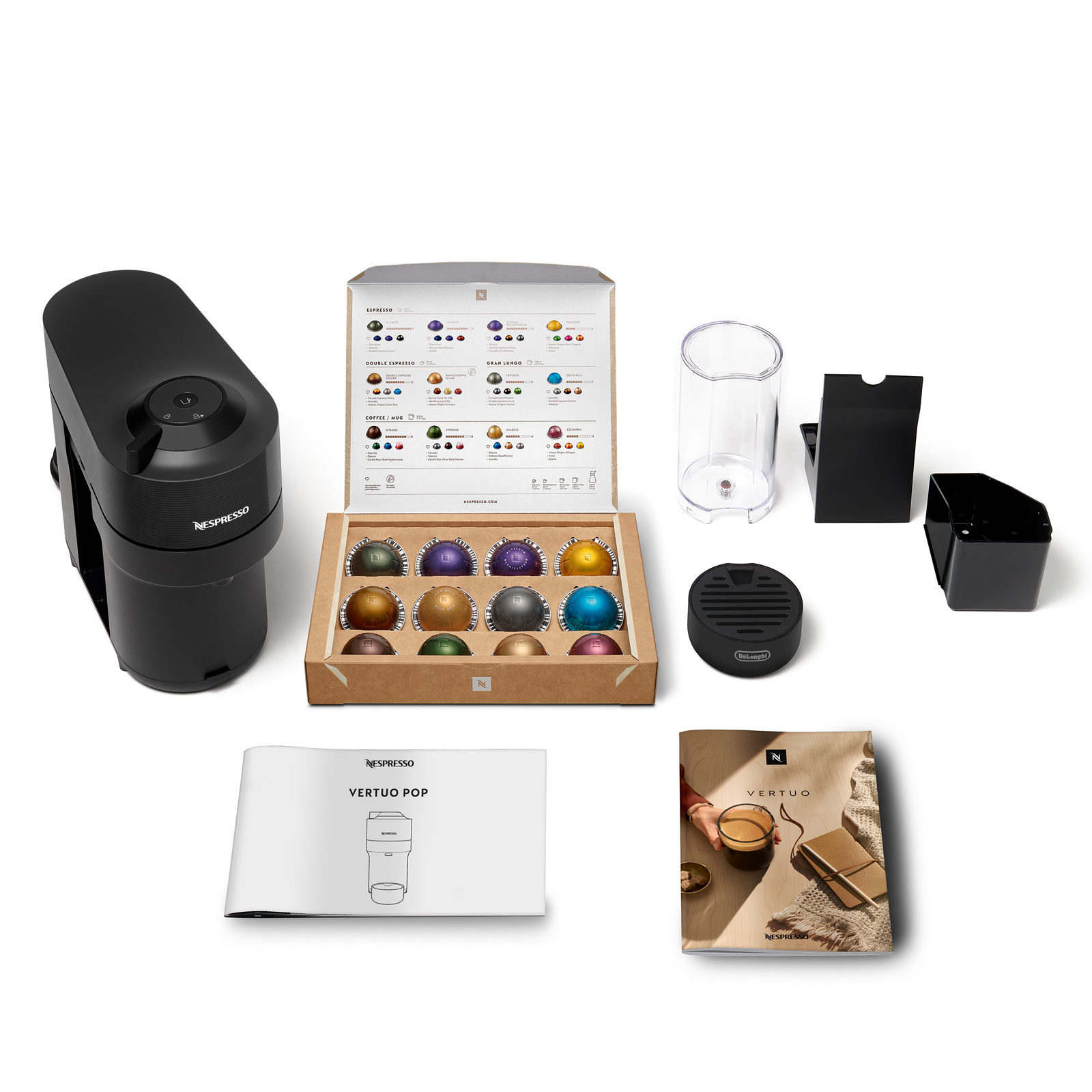 De'Longhi ENV90.B Vertuo Pop schwarz + ### AEROCCINO GUTSCHEIN ###  De'Longhi ENV90.B Vertuo Pop schwarz + ### AEROCCINO GUTSCHEIN ###