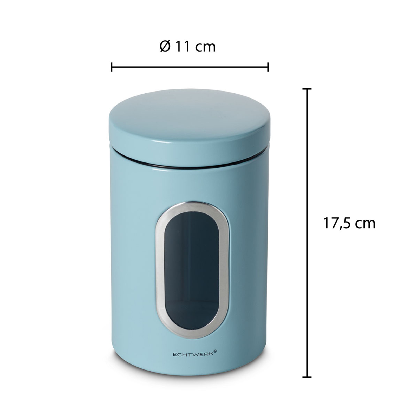 Echtwerk Vorratsdose 3er Set - Metalldose mit luftdichtem Deckel und großem Sichtfenster