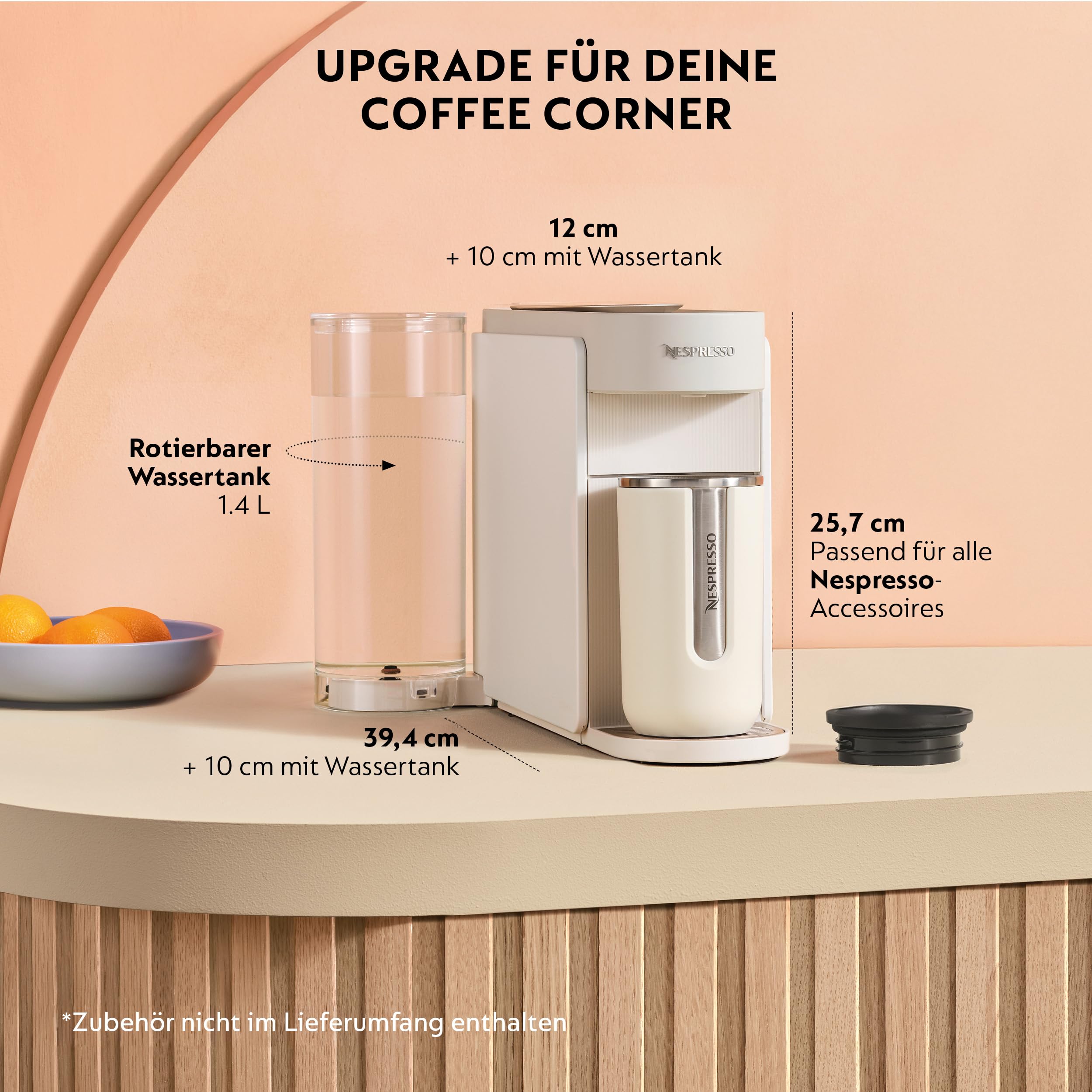 Nespresso DeLonghi  Vertuo Up ENV200.W  inkl. Aeroccino 3 Milchaufschäumer