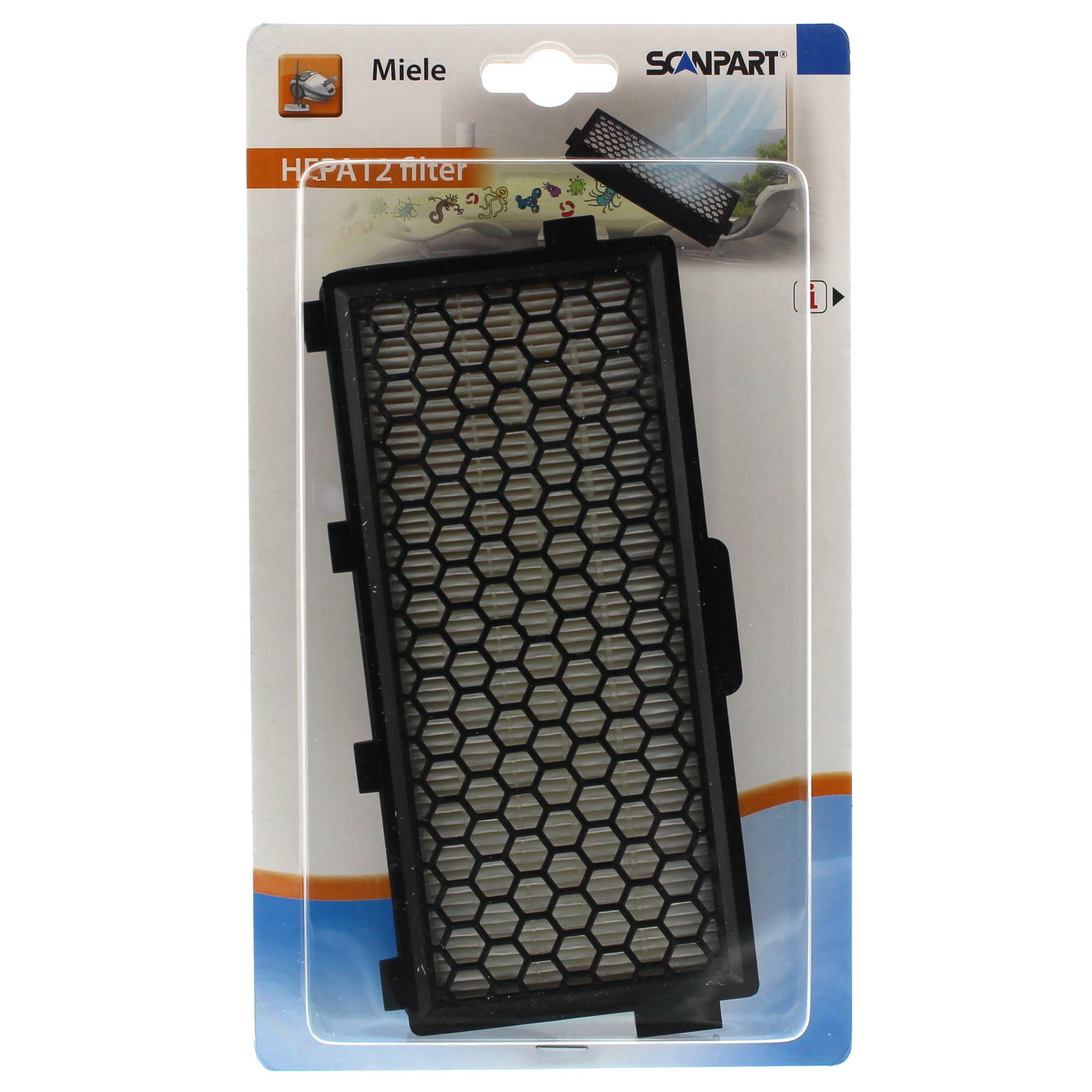 Scanpart Hepa Filter, Typ SF-AH 50, passend für Miele S4, S5, S6, S8