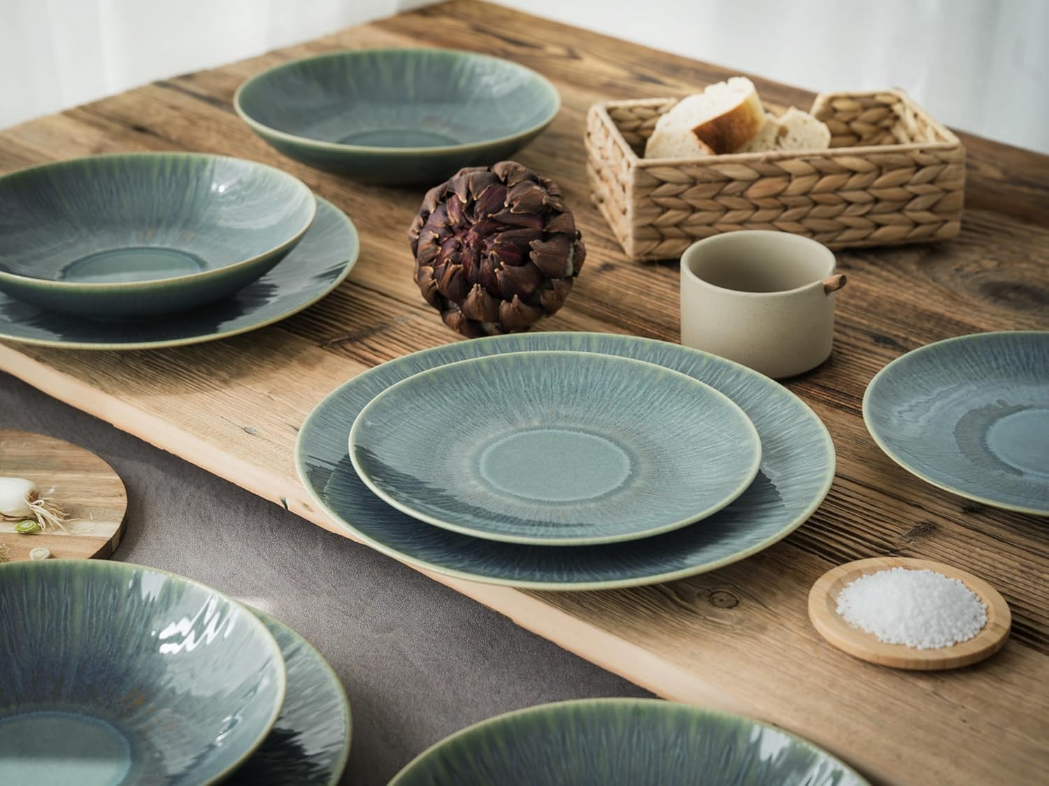 CreaTable, 10688, Serie Sea Breeze Green, Geschirrset, Teller Set 18 teilig