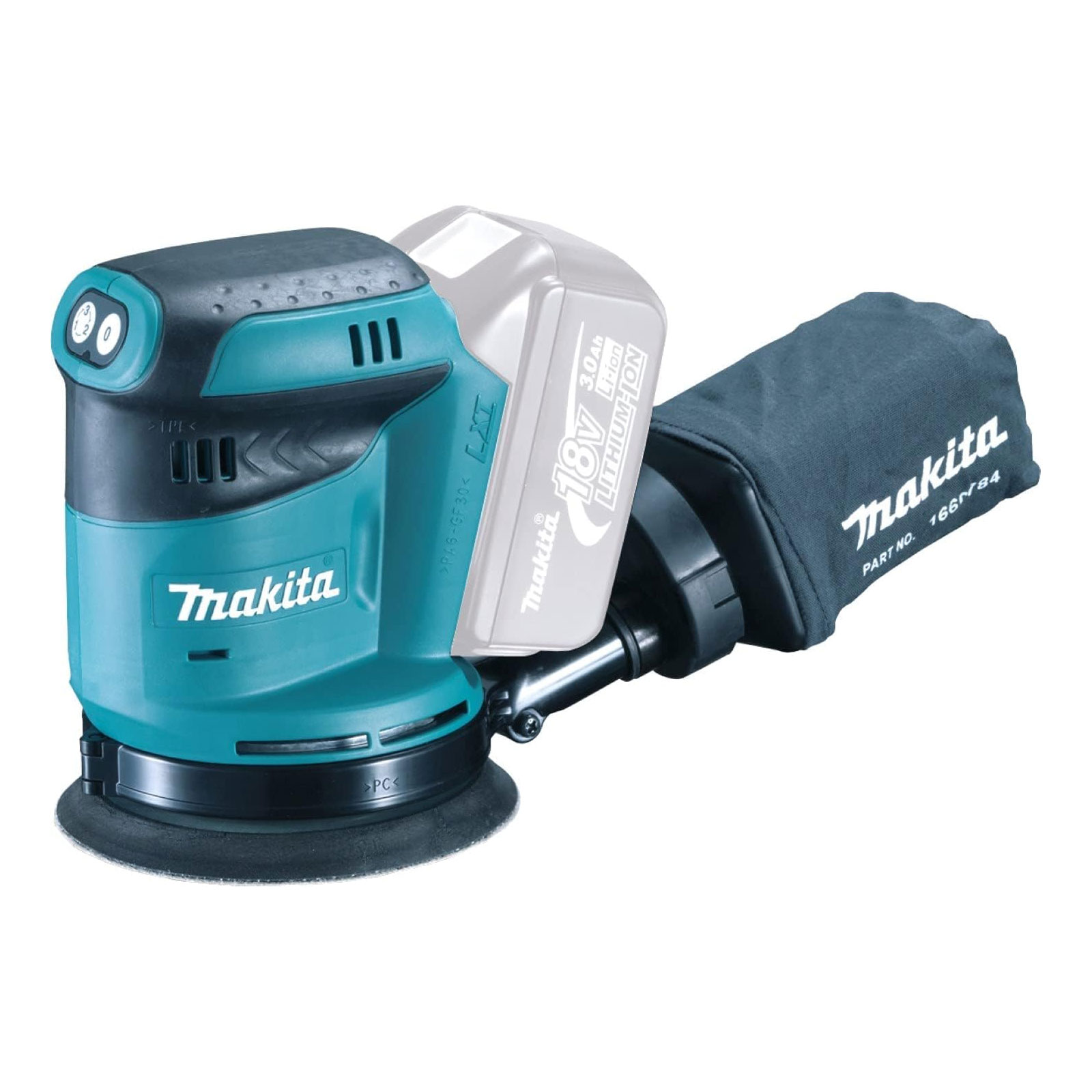 Makita Akku-Exzenterschleifer 18V (ohne Akku, ohne Ladegerät) DBO180Z Makita Akku-Exzenterschleifer 18V (ohne Akku, ohne Ladegerät) DBO180Z
