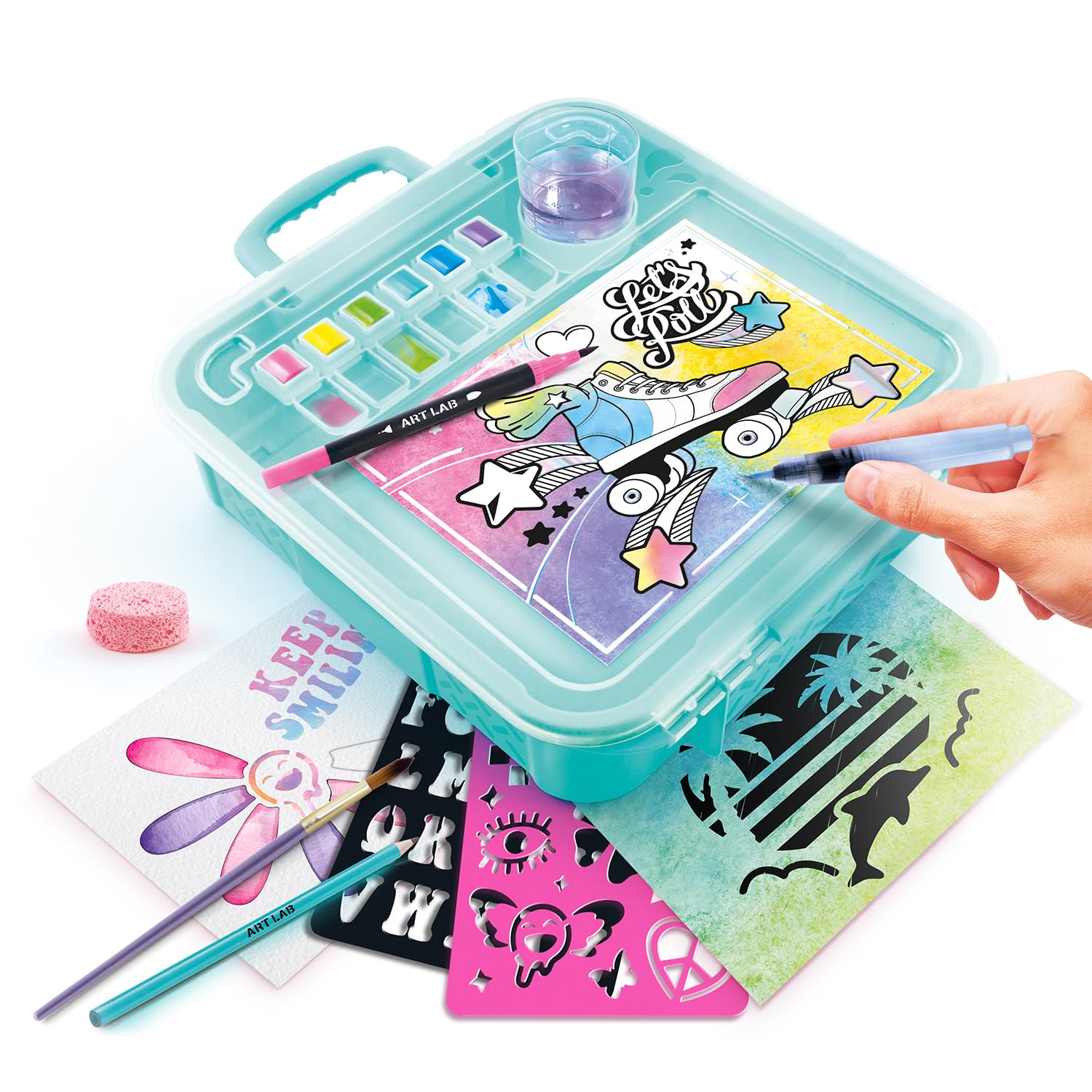 Canal Toys - Art Lab - Aquarell-Set im Koffer - 12 Farben & 6 Maltechniken