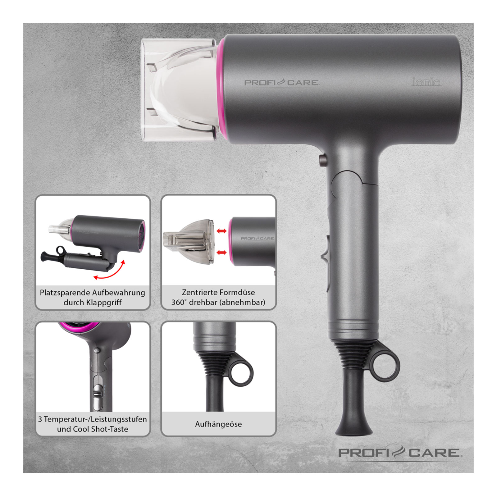 Proficare PC-HT 3073 Haartrockner pink