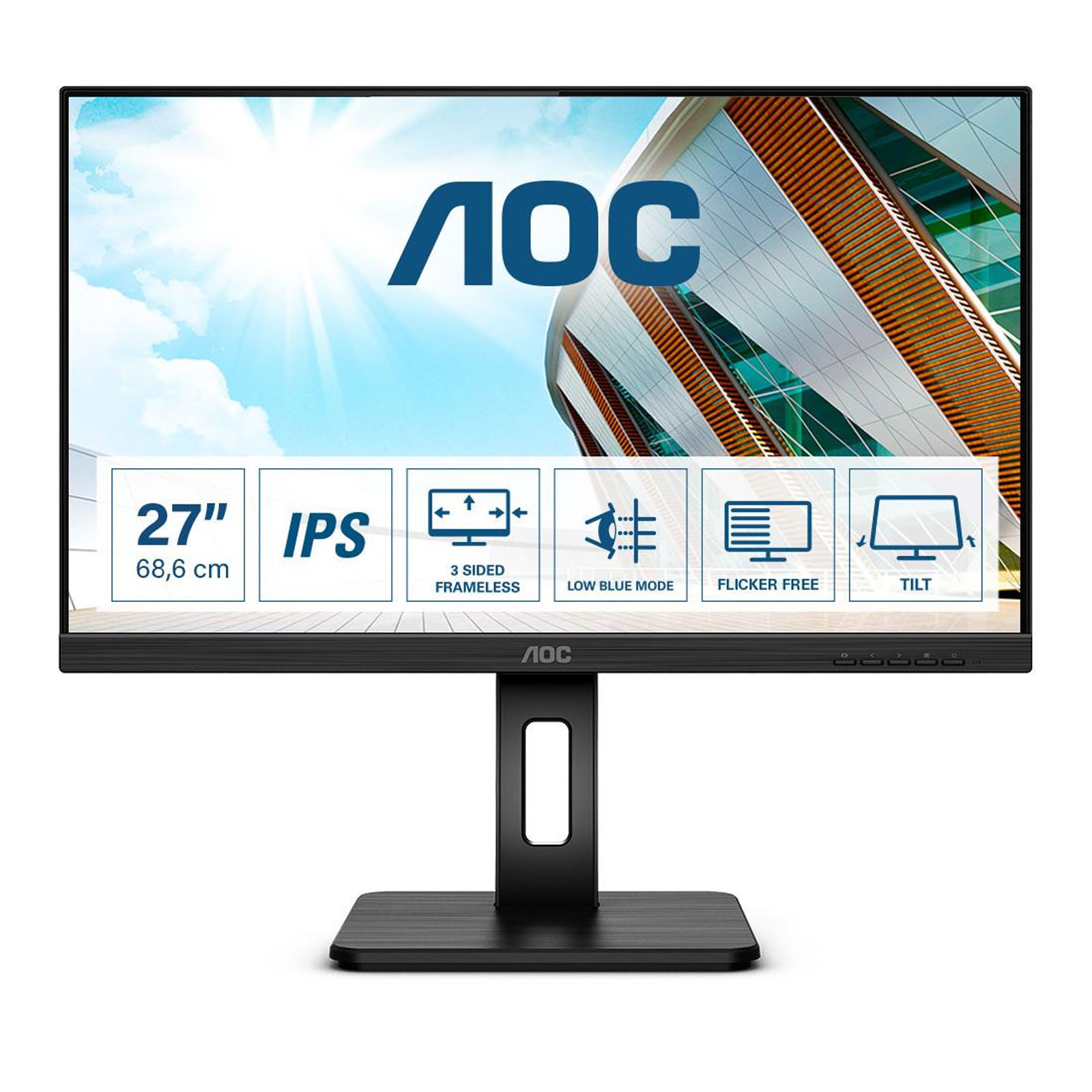 AOC Monitor 27P2Q, P2, Schwarz, 27 Zoll,