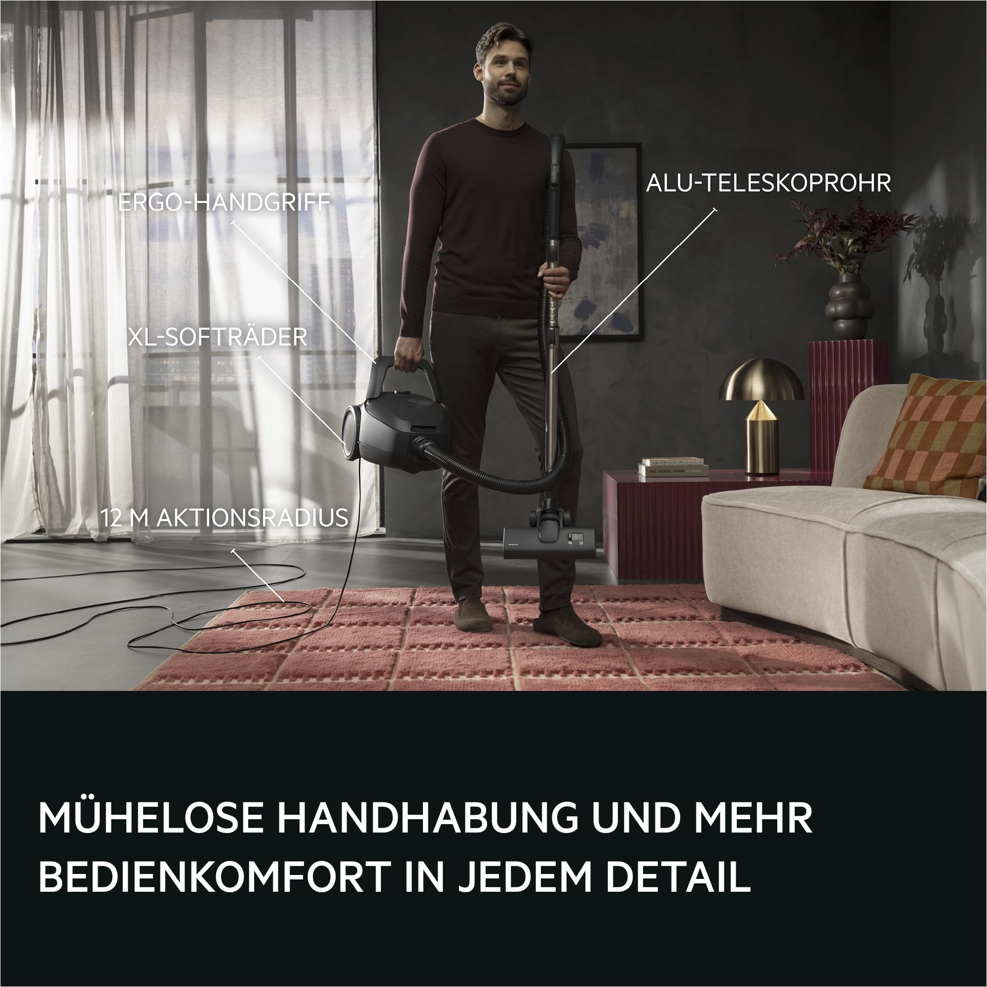 AEG Staubsauger mit Beutel, besonders leise 64 dB, kraftvolle 750 W