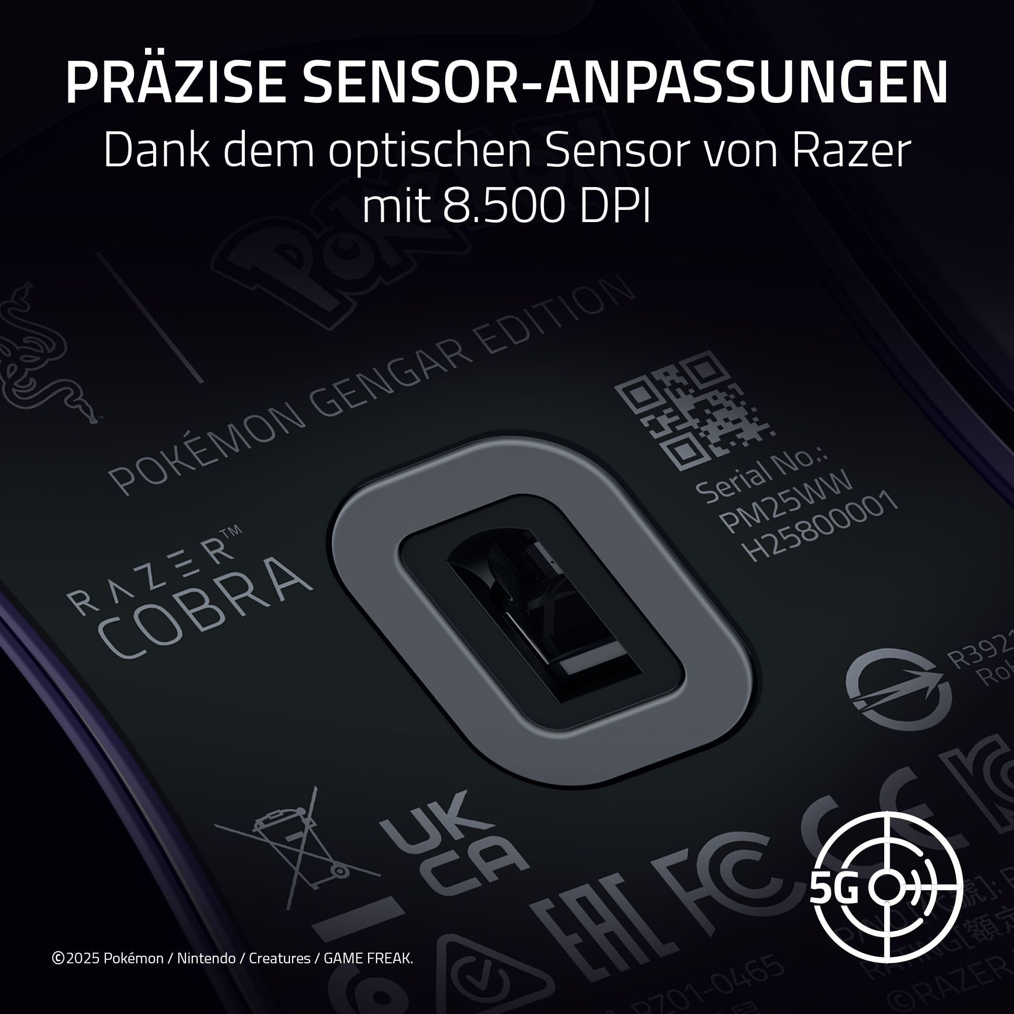 Razer Cobra Gengar Edition - Leichte kabelgebundene Gaming-Maus
