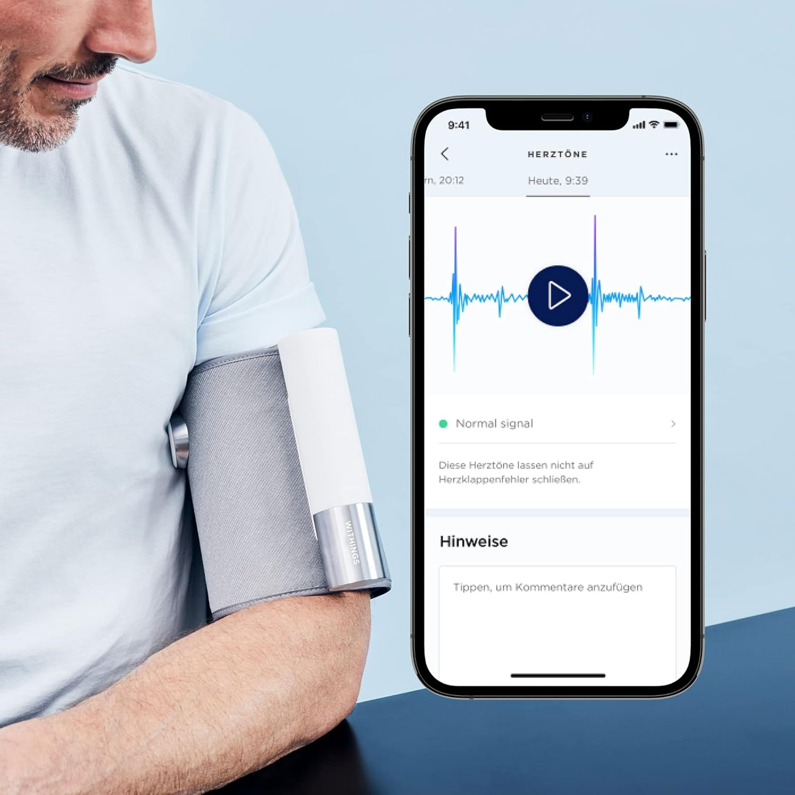 Withings BPM Core Intelligentes Oberarm-Blutdruckmessgerät 
